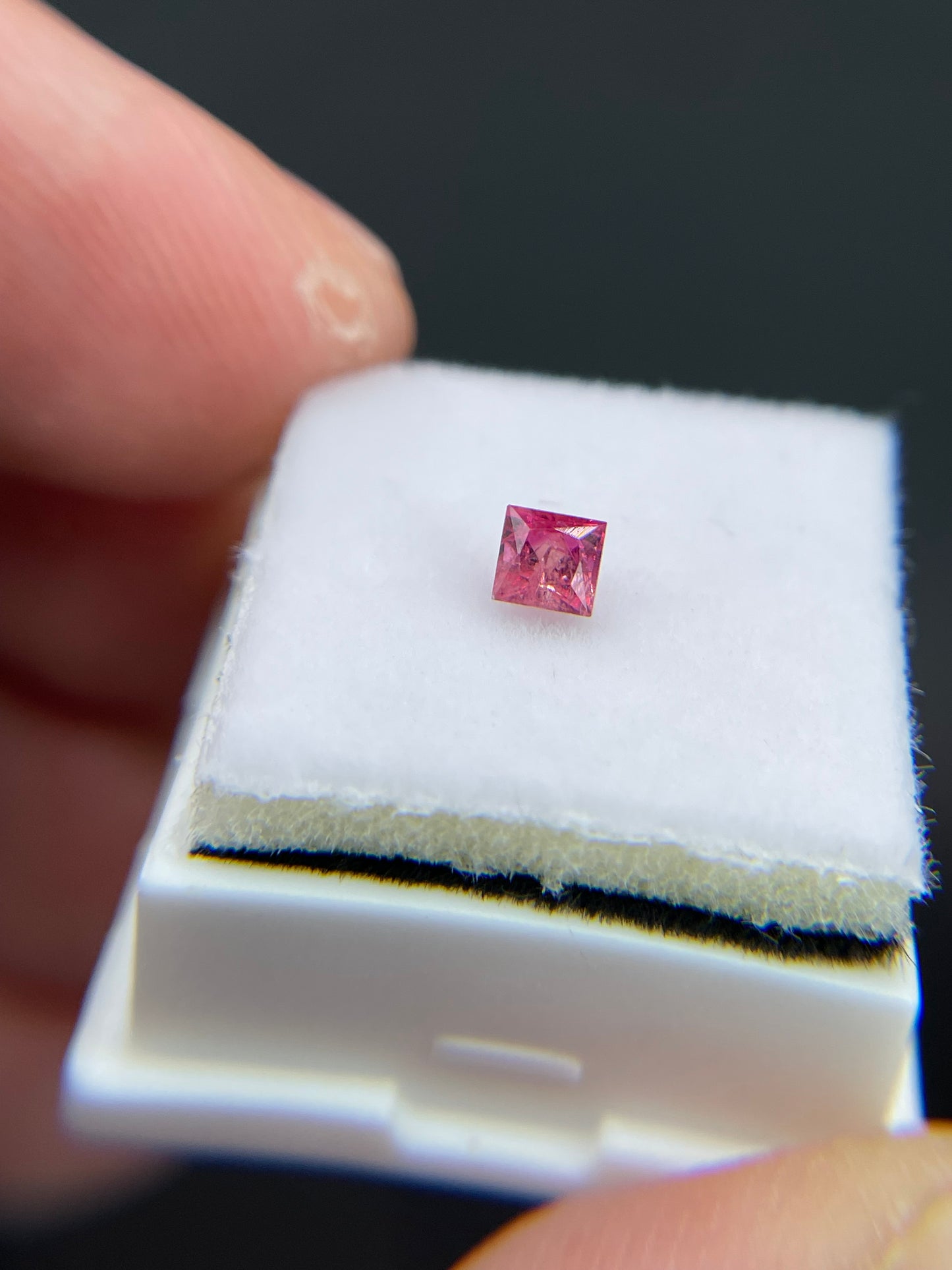 Red Beryl Gemstone, Princess Cut, Utah
