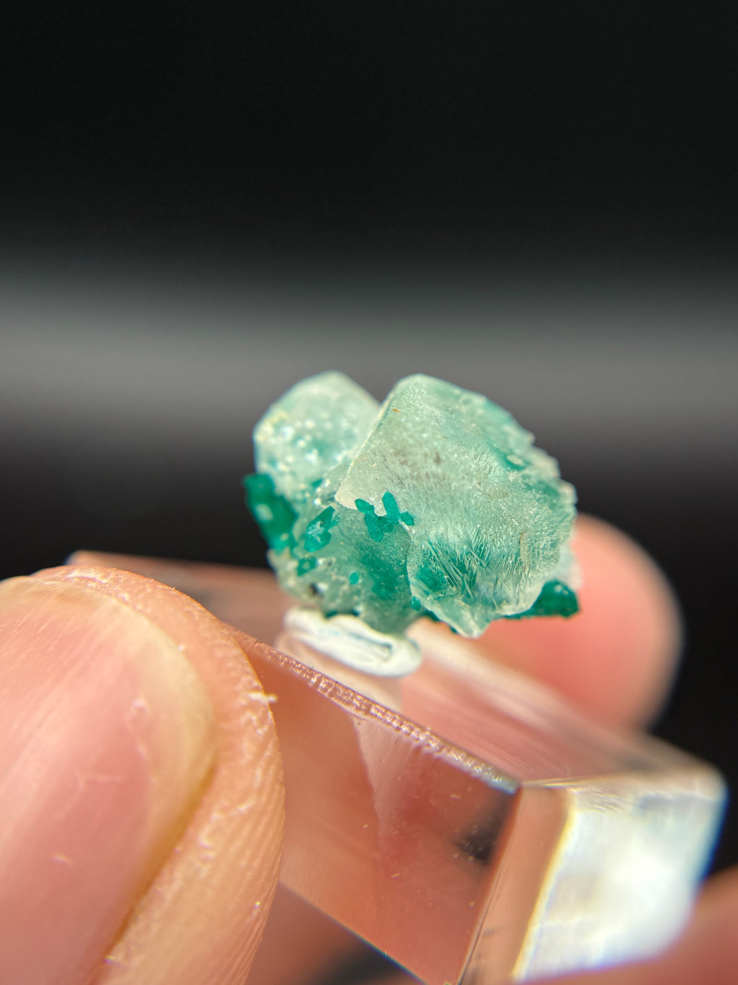 Dioptase and Calcite, Kunene Region, Namibia