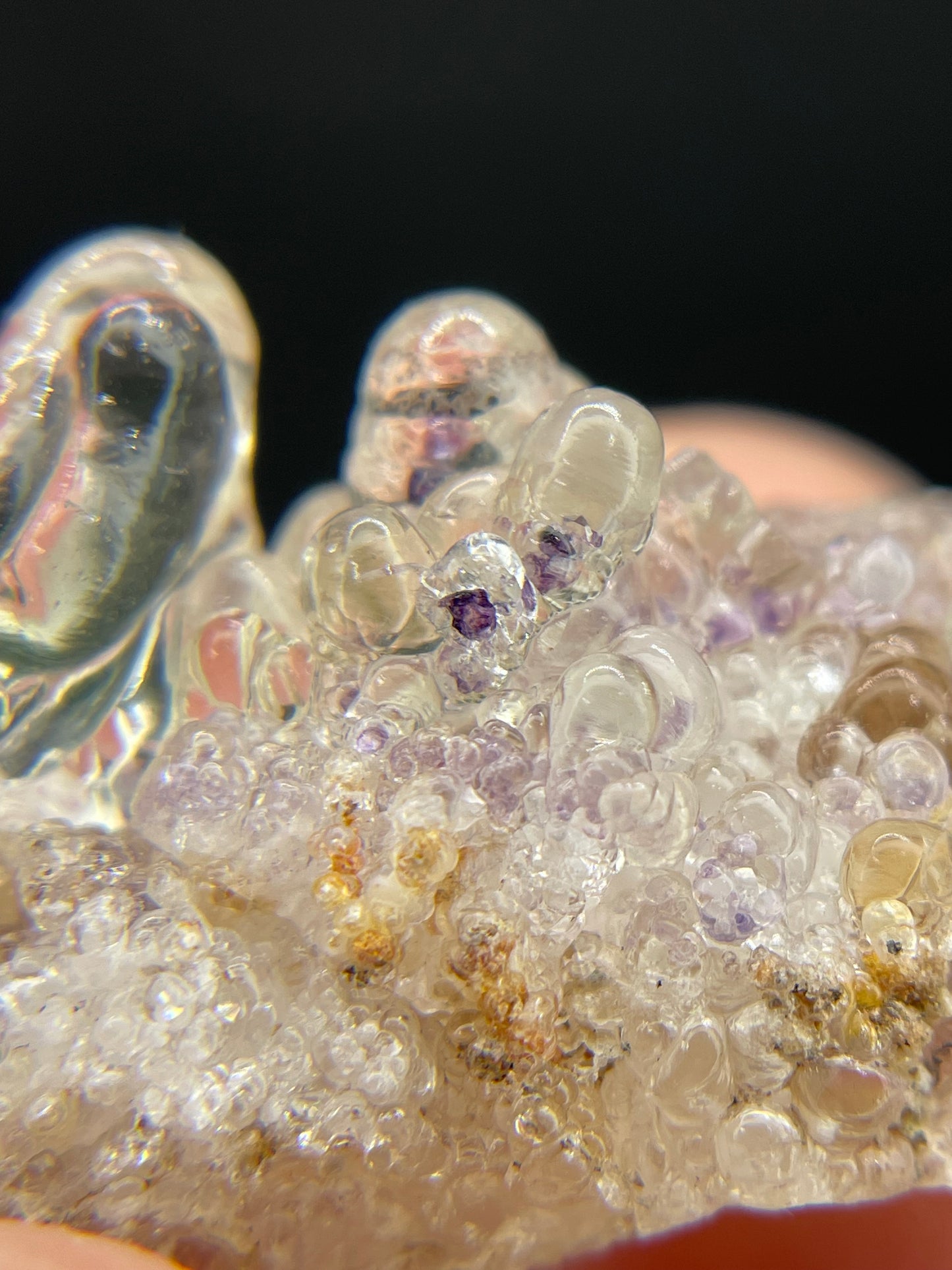 Hyalite opal with Fluorite, Guanajuato, Mexico