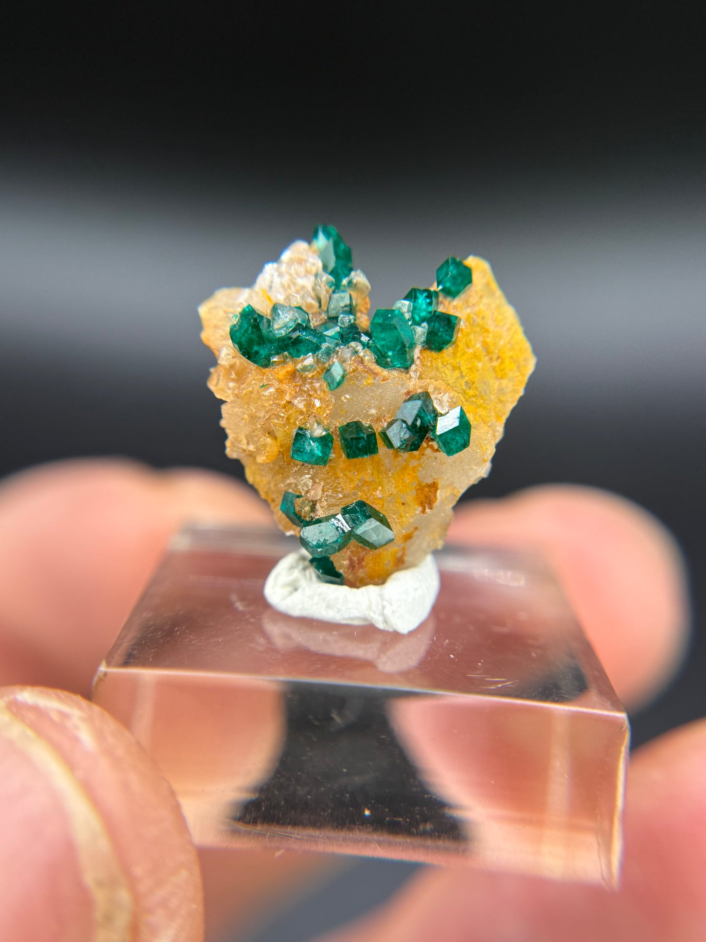 Dioptase on Quartz, Kunene Region, Namibia