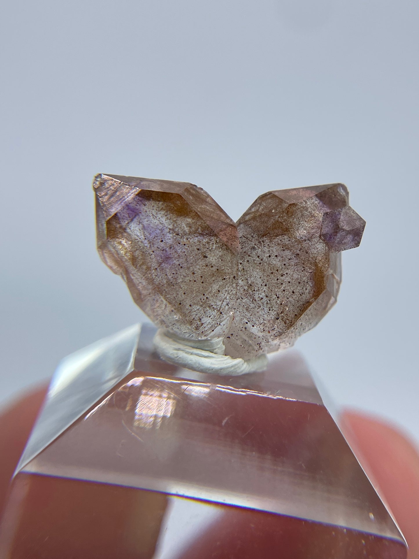 Amethyst Japan Law Twin with Hematite, Marovoalavo Mine, Andilamena, Madagascar