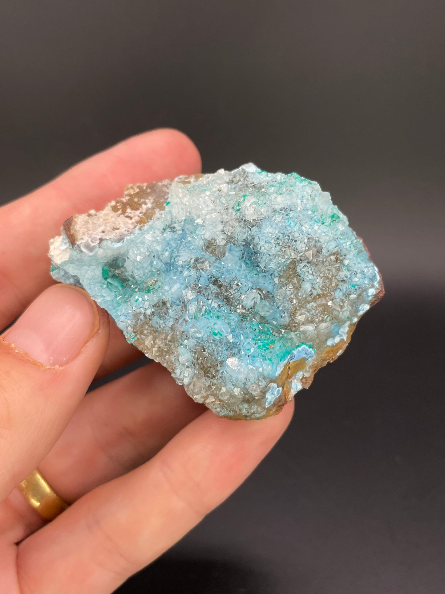 Plancheite and Dioptase in Quartz, Sanda Hills, Mindouli, Republic of Congo