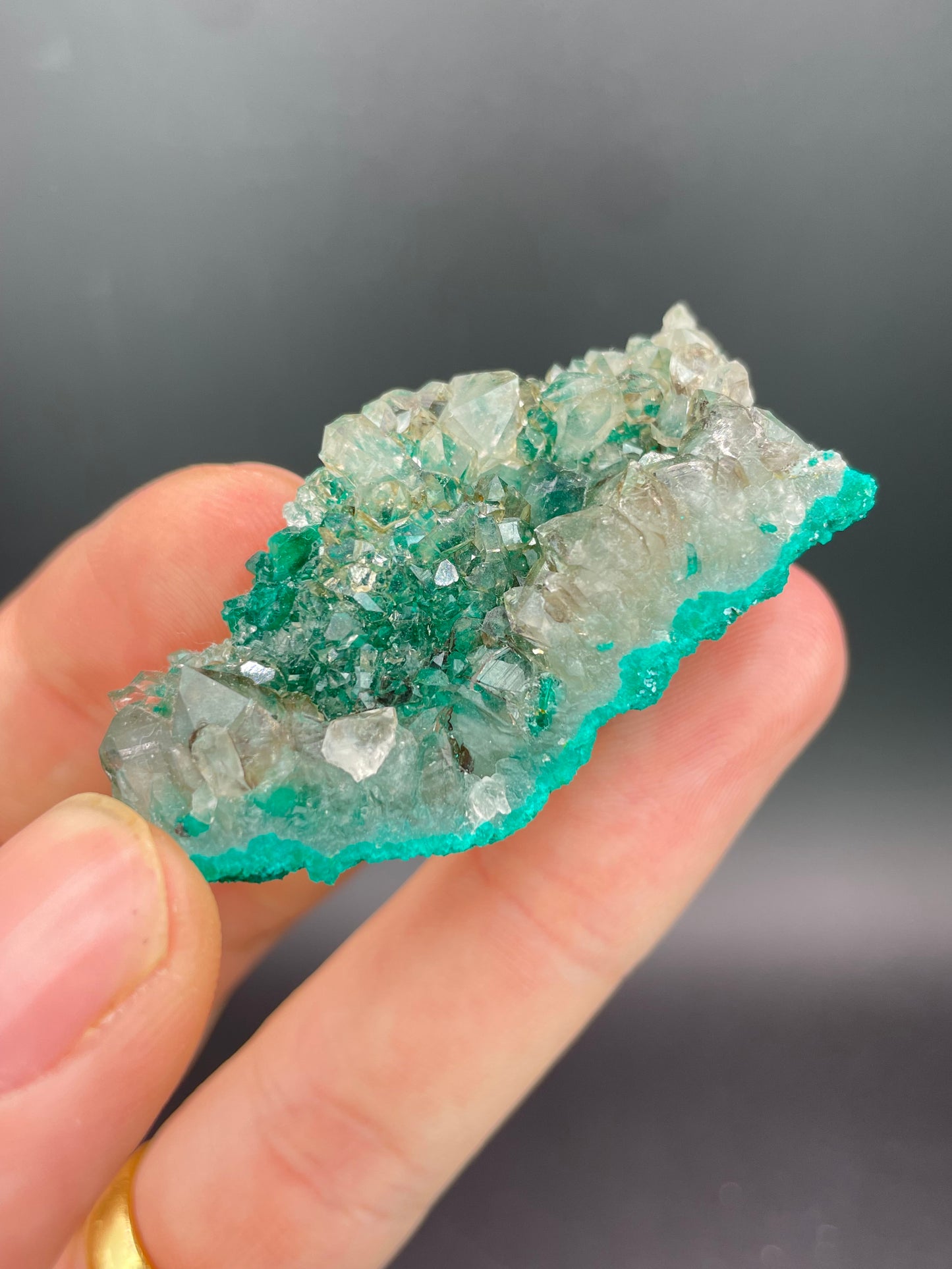 Dioptase and Quartz, Sanda Hills, Mindouli, Pool Department, Republic of Congo