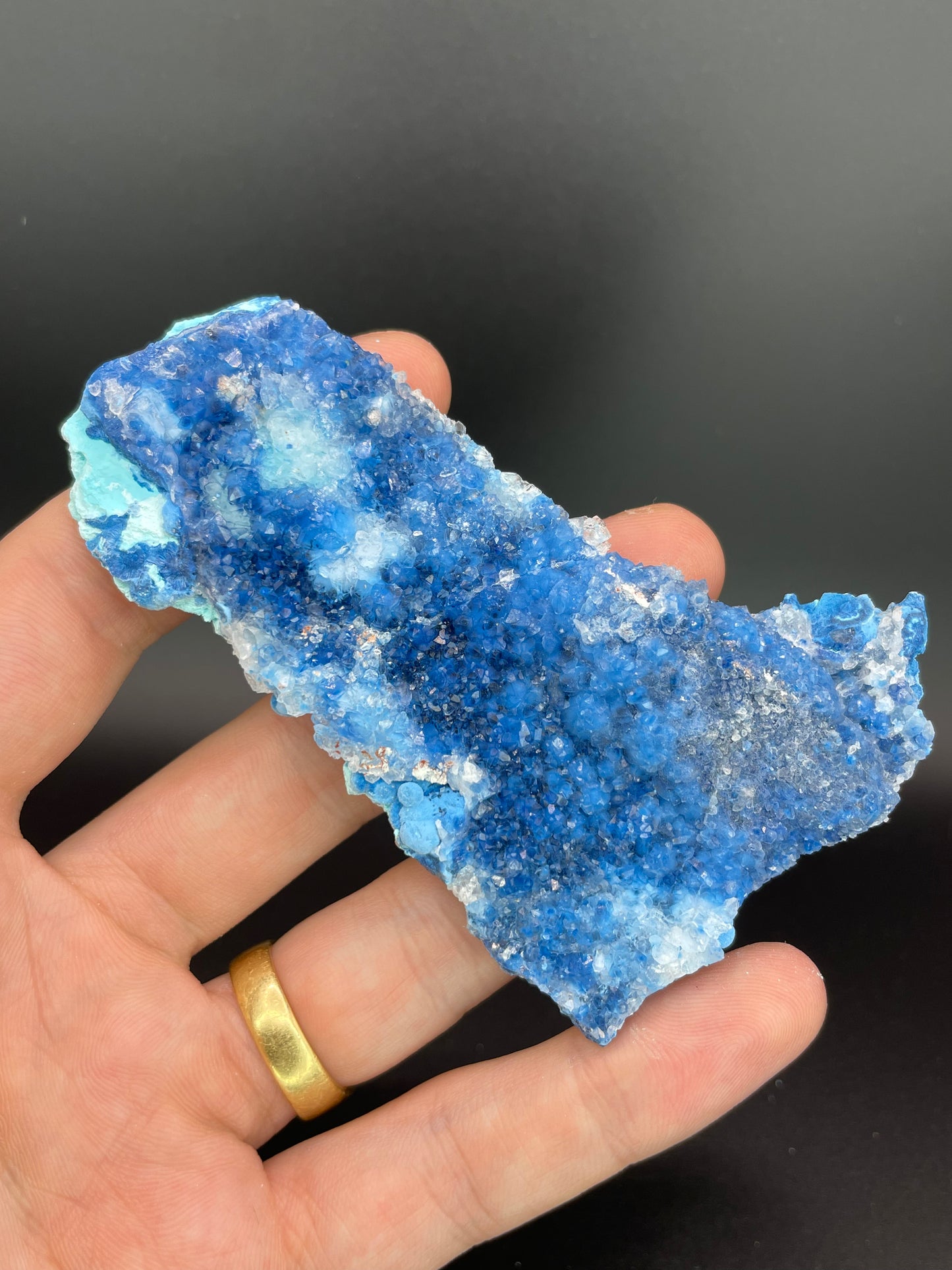 Shattuckite, Chrysocolla, Quartz 992 Level, Milpillas Mine, Cuitaca, Sonora, Mexico