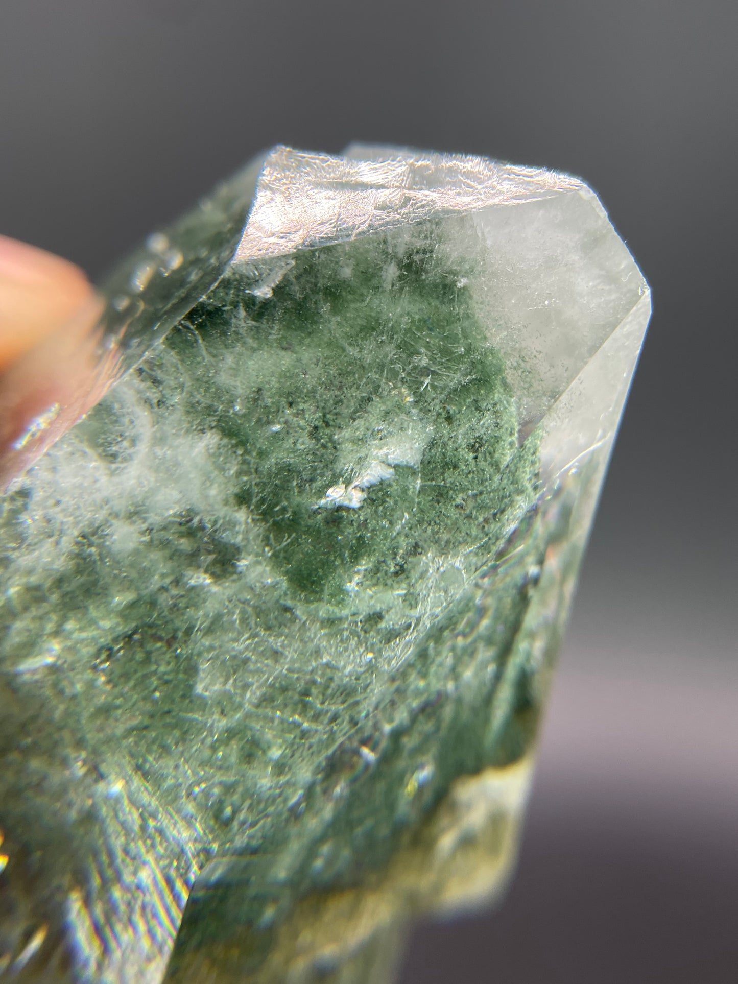 Quartz with Chlorite, Grisons/Canton Graubünden, Switzerland