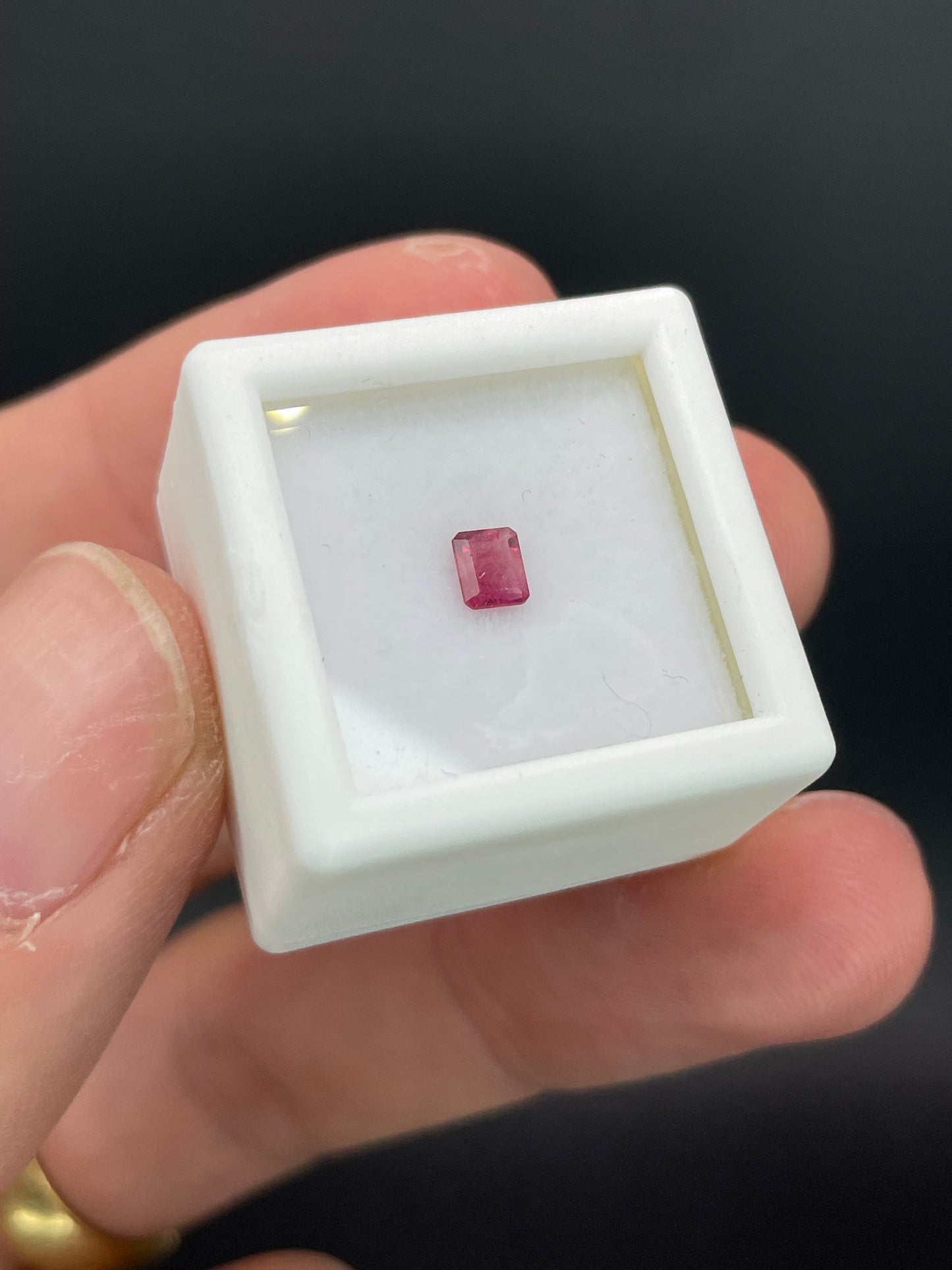 Red Beryl Gemstone, Emerald Cut, Utah