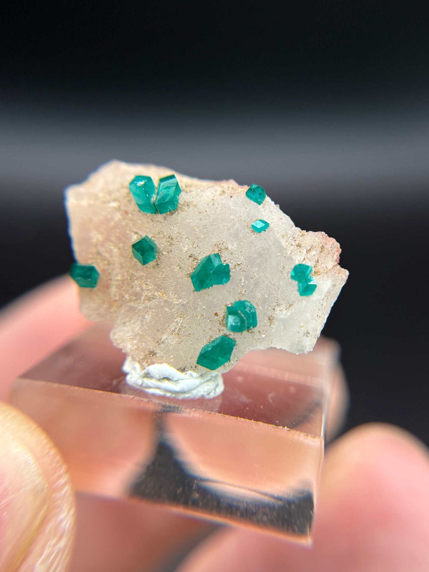 Dioptase on Quartz, Kunene Region, Namibia