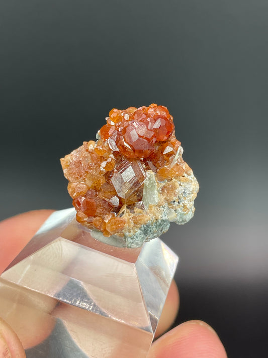 Hessonite garnet with Diopside, Valle d’Aosta, Italy