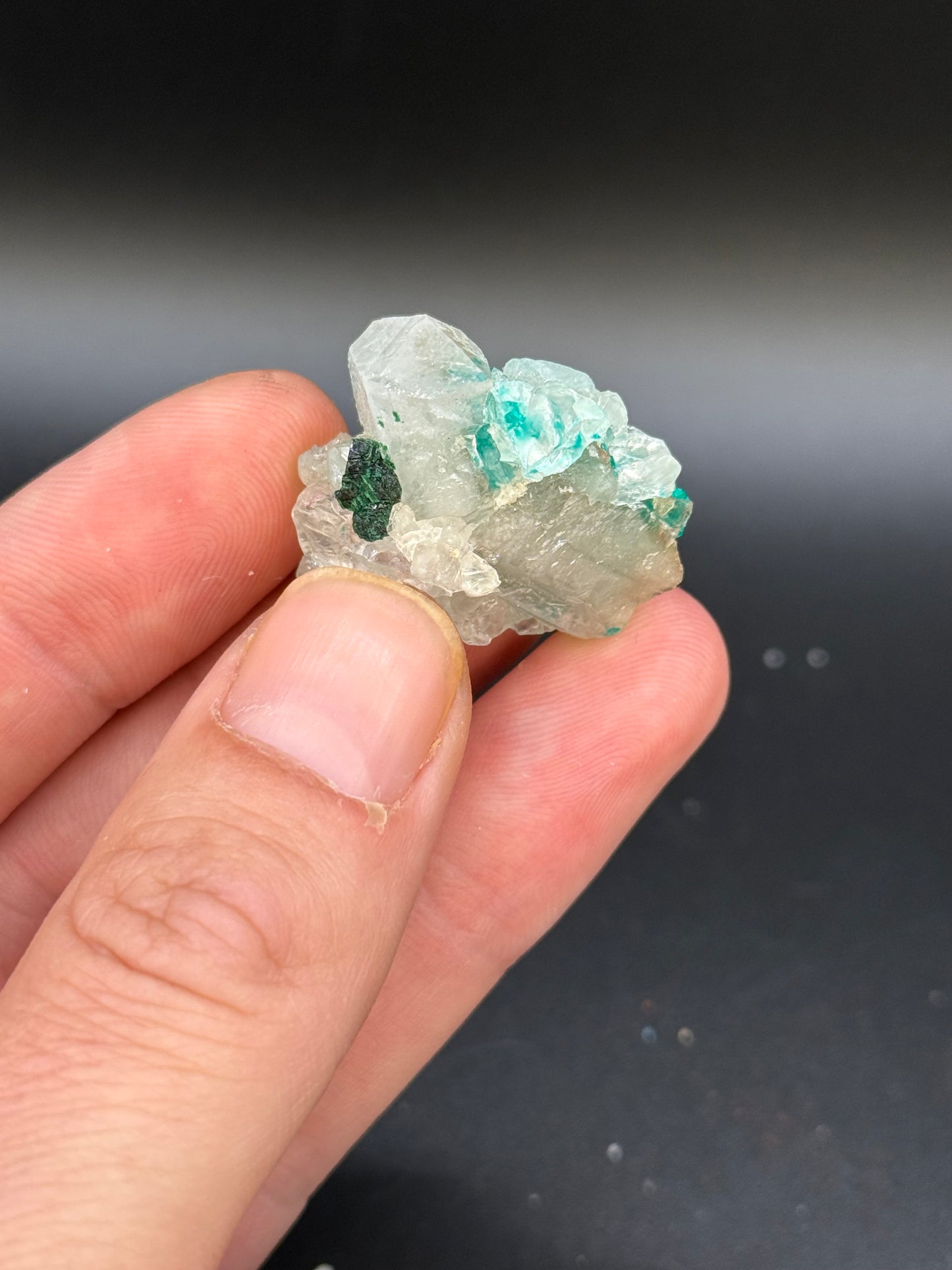 Dioptase with Calcite and Quartz, Kunene Region, Namibia