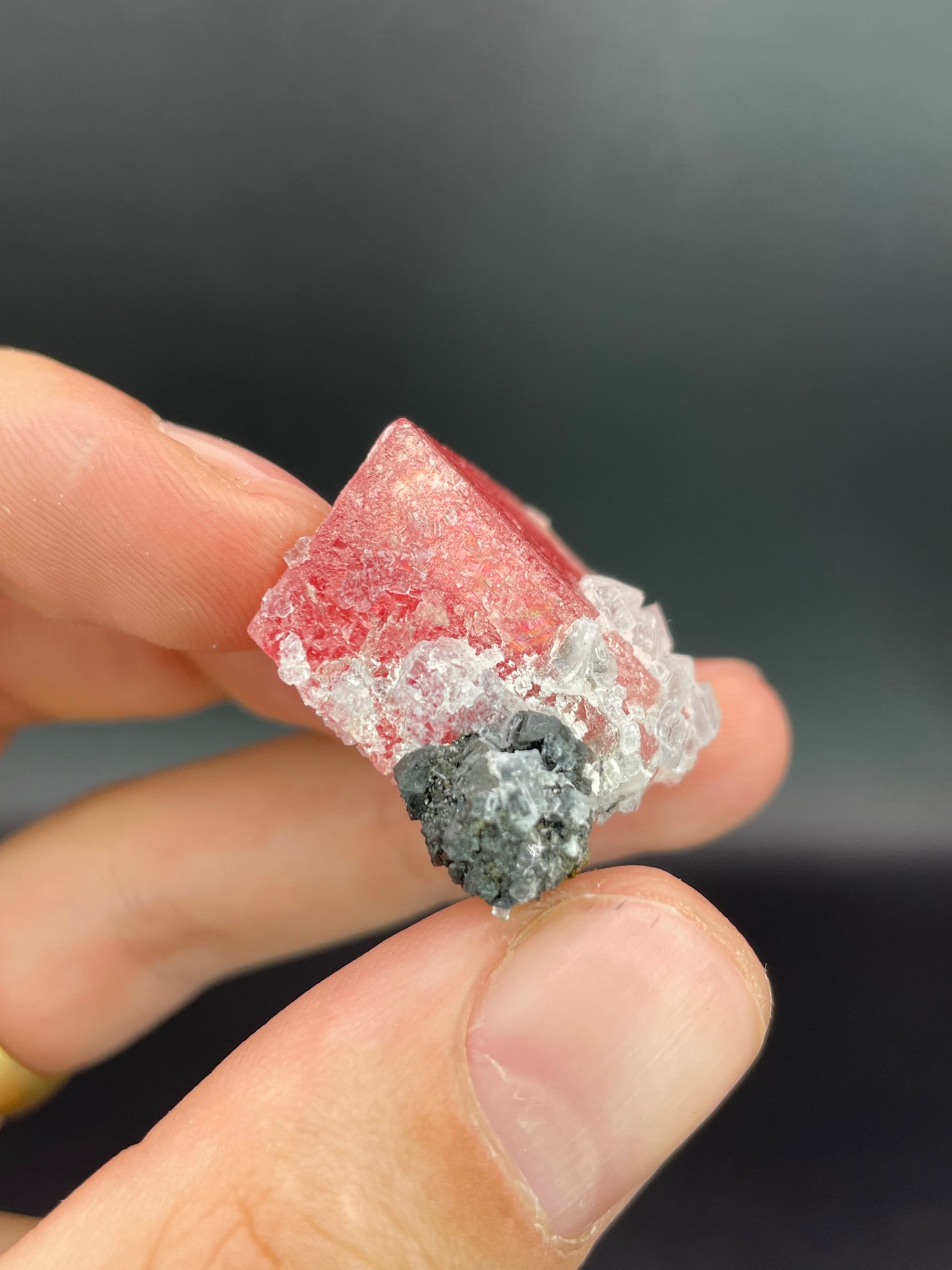 Rhodochrosite with Fluorite and Tetrahedrite, Sweet Home Mine, Alma, Colorado
