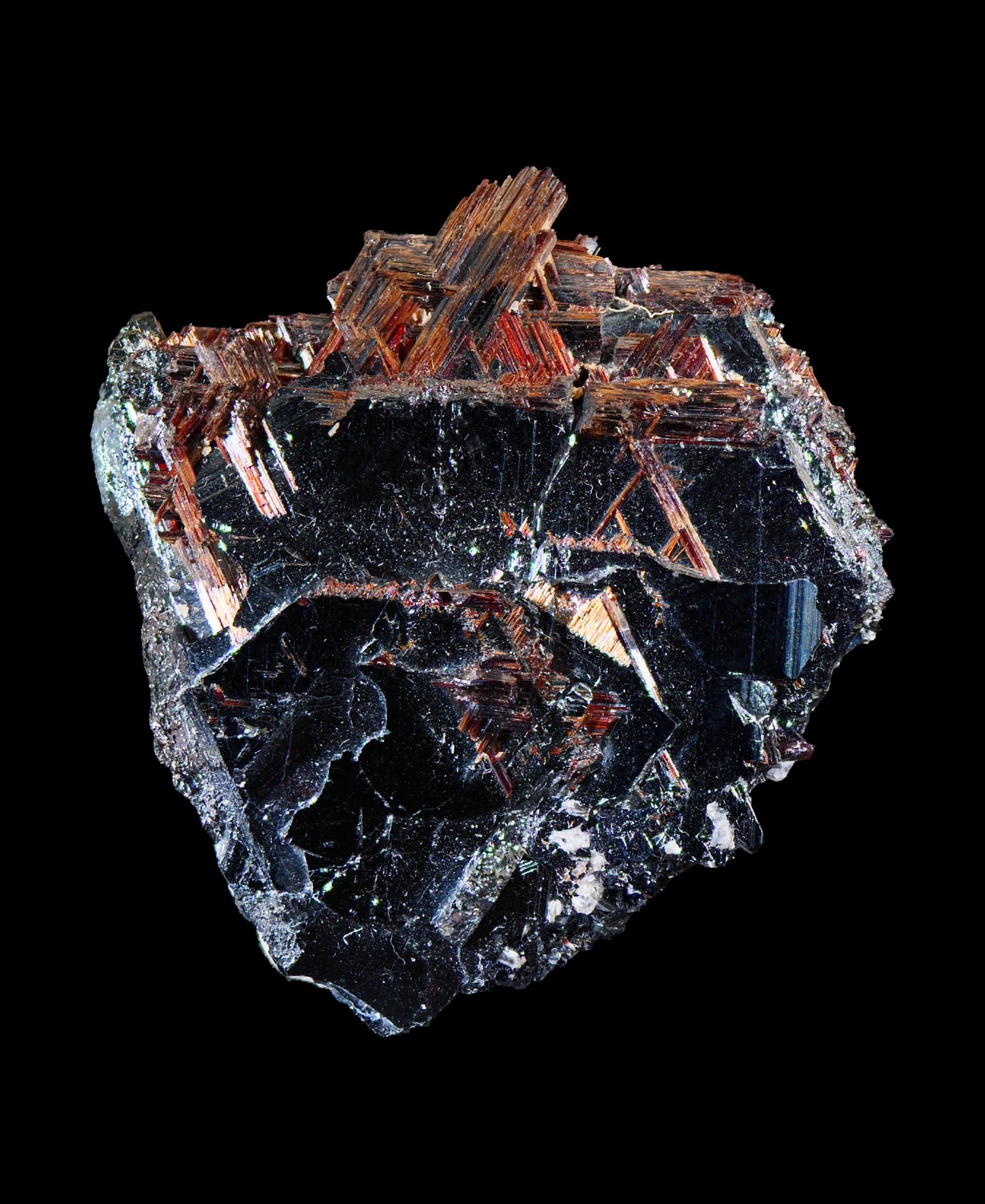Rutile on Hematite, Itremo, Ambatofinandrahana, Amoron'i, Madagascar
