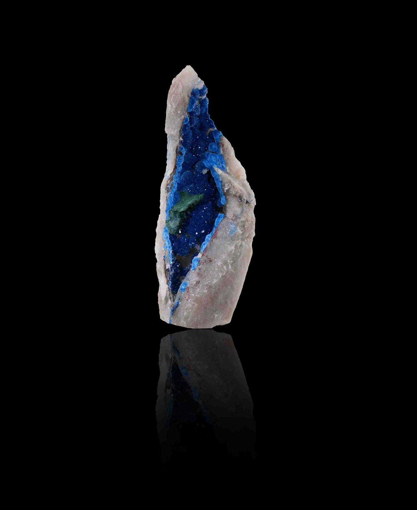 Shattuckite in Quartz with Malachite, Kunene Region, Namibia