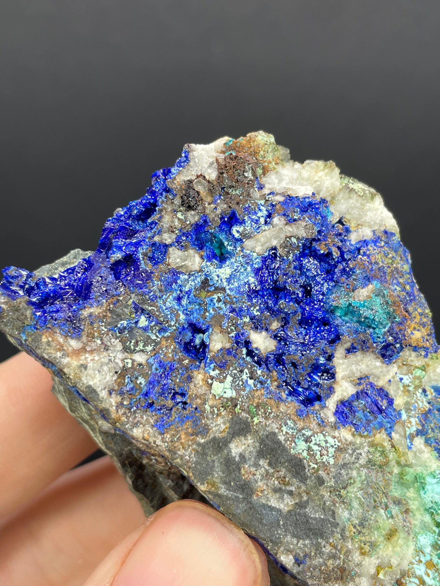 Caledonite, Linarite and Quartz, California