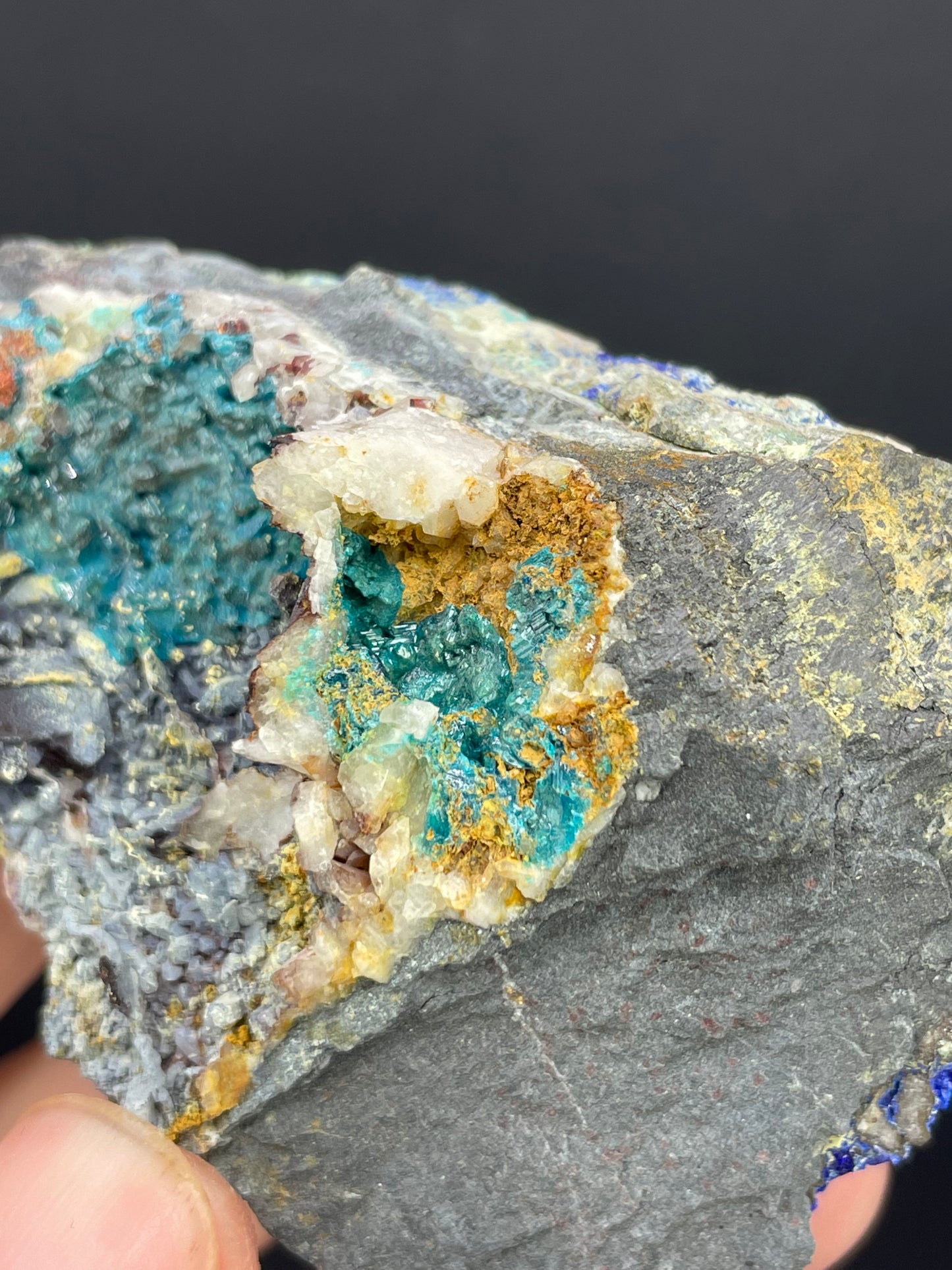 Caledonite, Linarite and Quartz, California