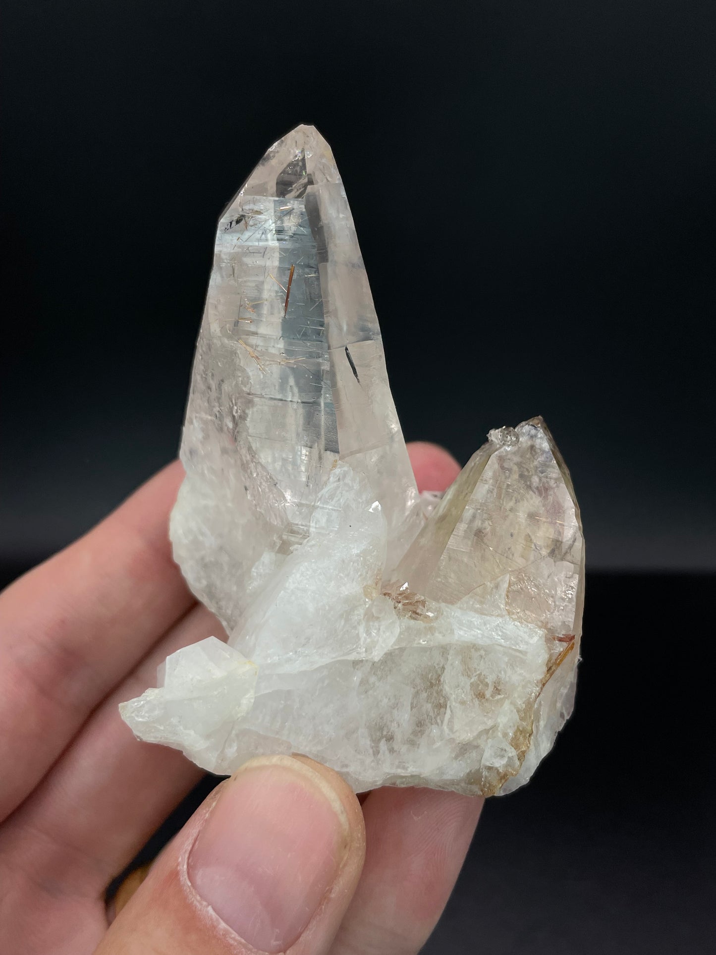 Quartz Tessin Habit with Rutile Sagenite/Reticulated habit, Feldbachtal, Binntal, Canton Valais, Switzerland