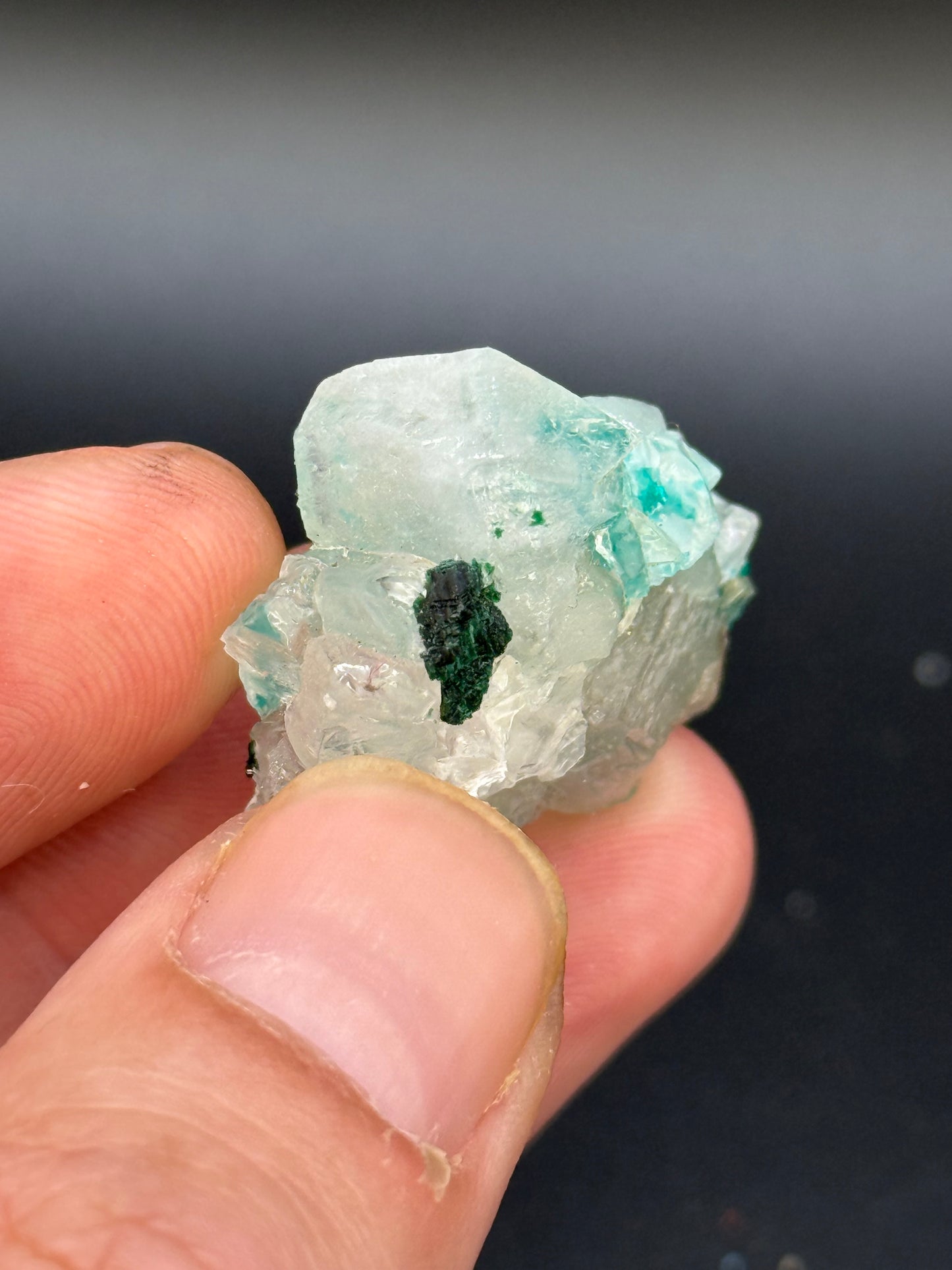 Dioptase with Calcite and Quartz, Kunene Region, Namibia