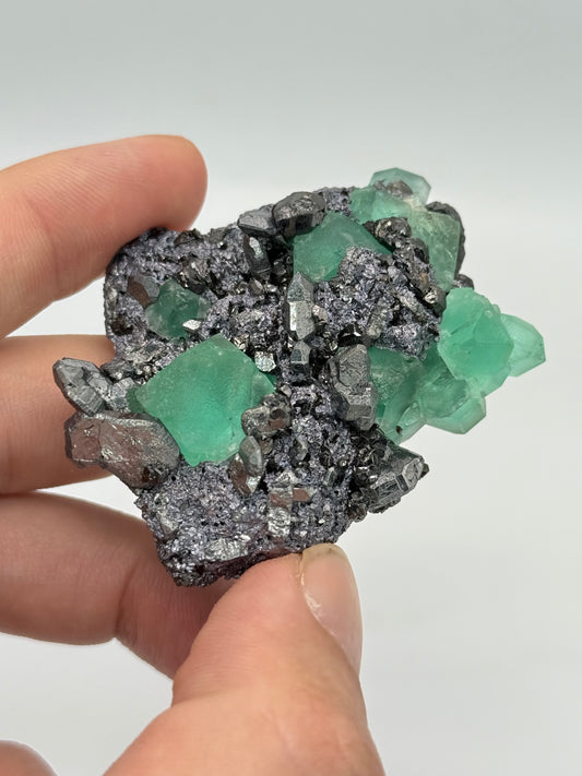 Fluorite, Milpo mine, Atacocha, Pasco Prov., Peru
