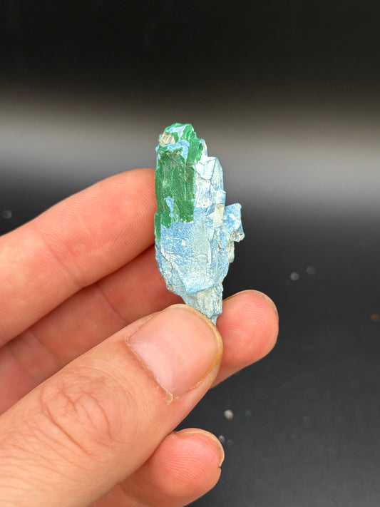 Malachite and Shattuckite pseudomorph after Baryte, Kunene Region, Namibia