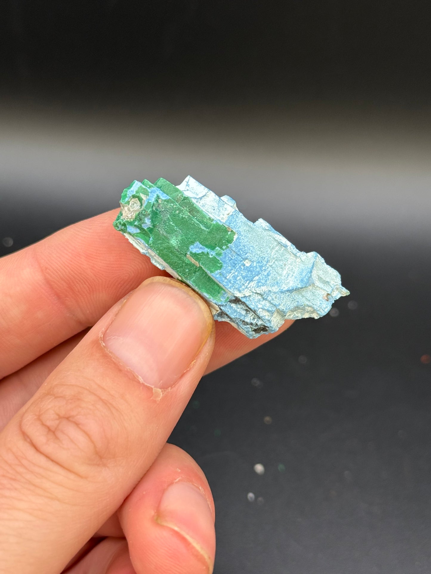 Malachite and Shattuckite pseudomorph after Baryte, Kunene Region, Namibia