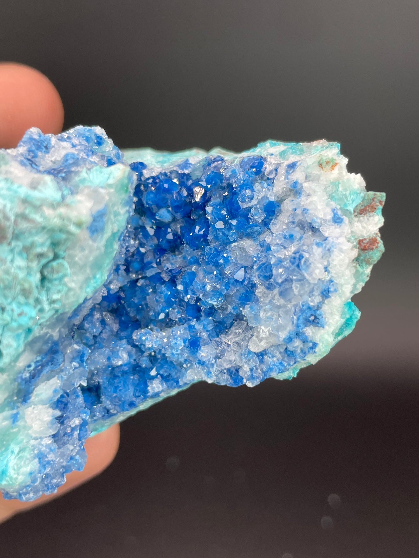 Shattuckite, Chrysocolla, Quartz, 992 Level, Milpillas Mine, Cuitaca, Sonora, Mexico