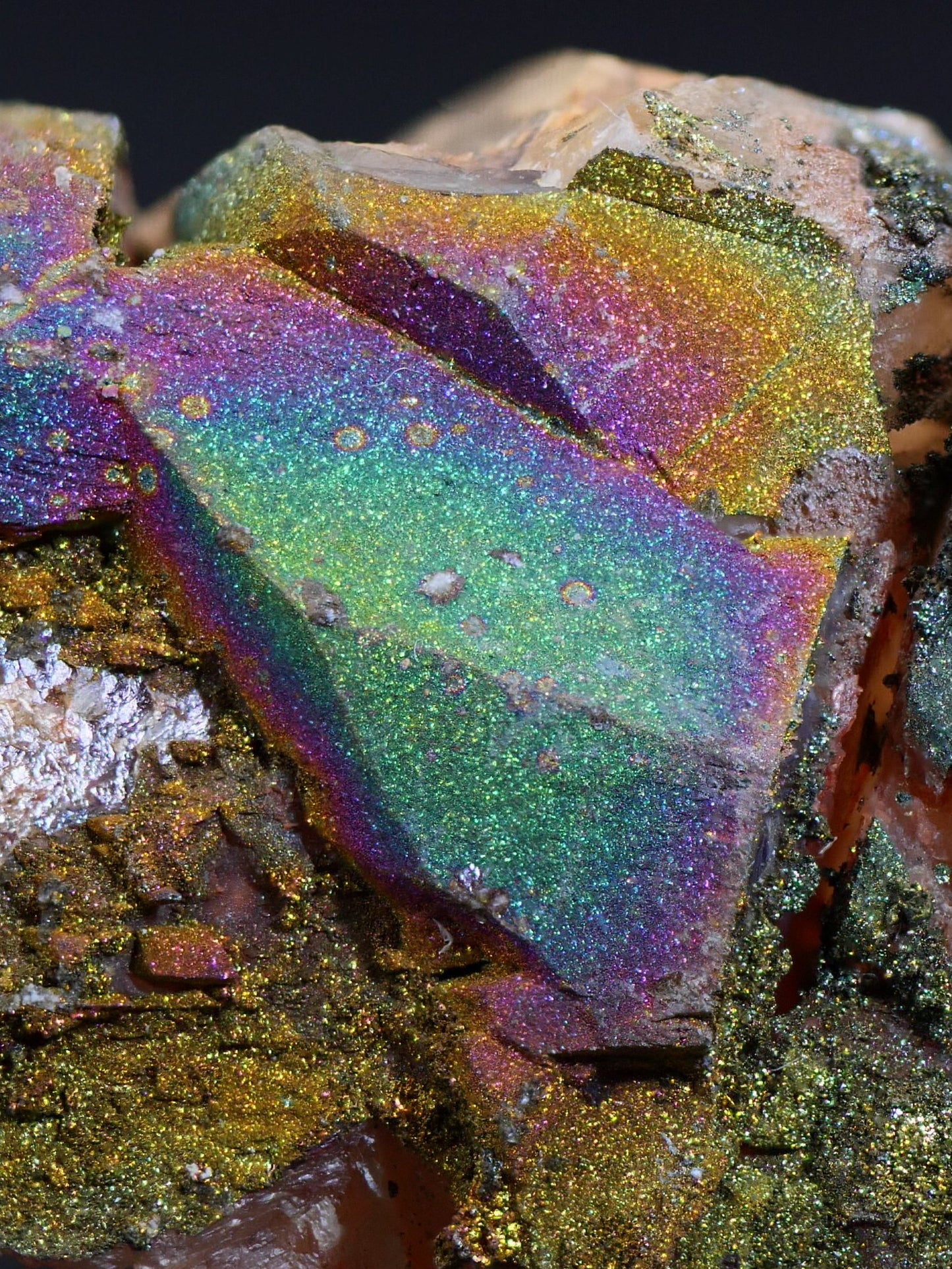 Chalcopyrite on Calcite, Dniester River, Moldova