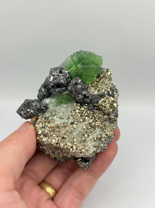 Fluorite, Milpo mine, Atacocha, Pasco Prov., Peru