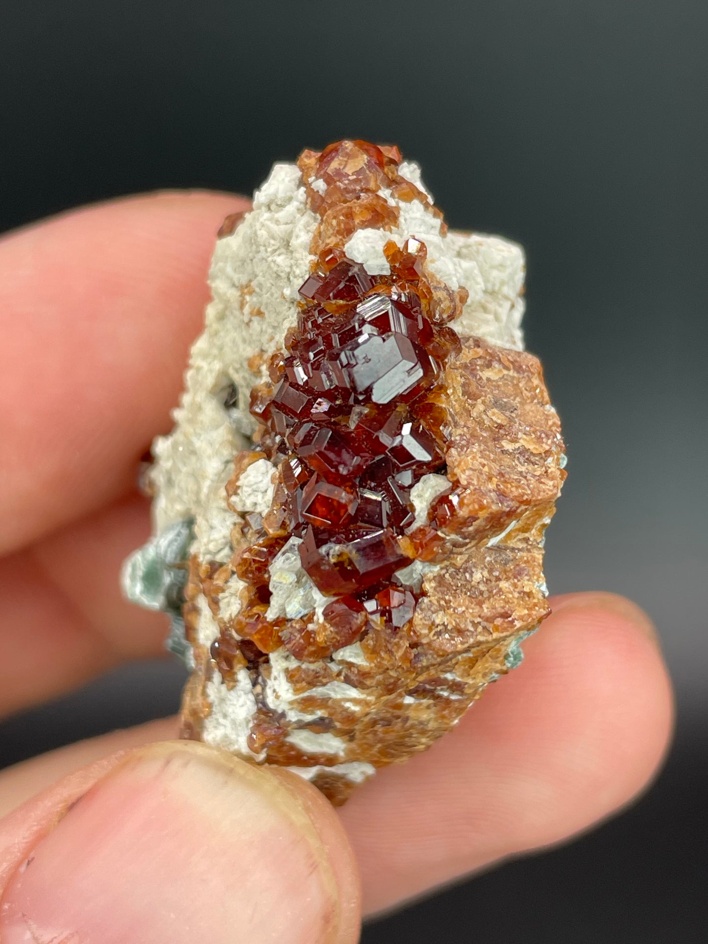 Hessonite garnet, Clinochlore, Valle d'Aosta, Italy