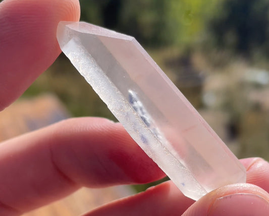 Double terminated Quartz with fluorite