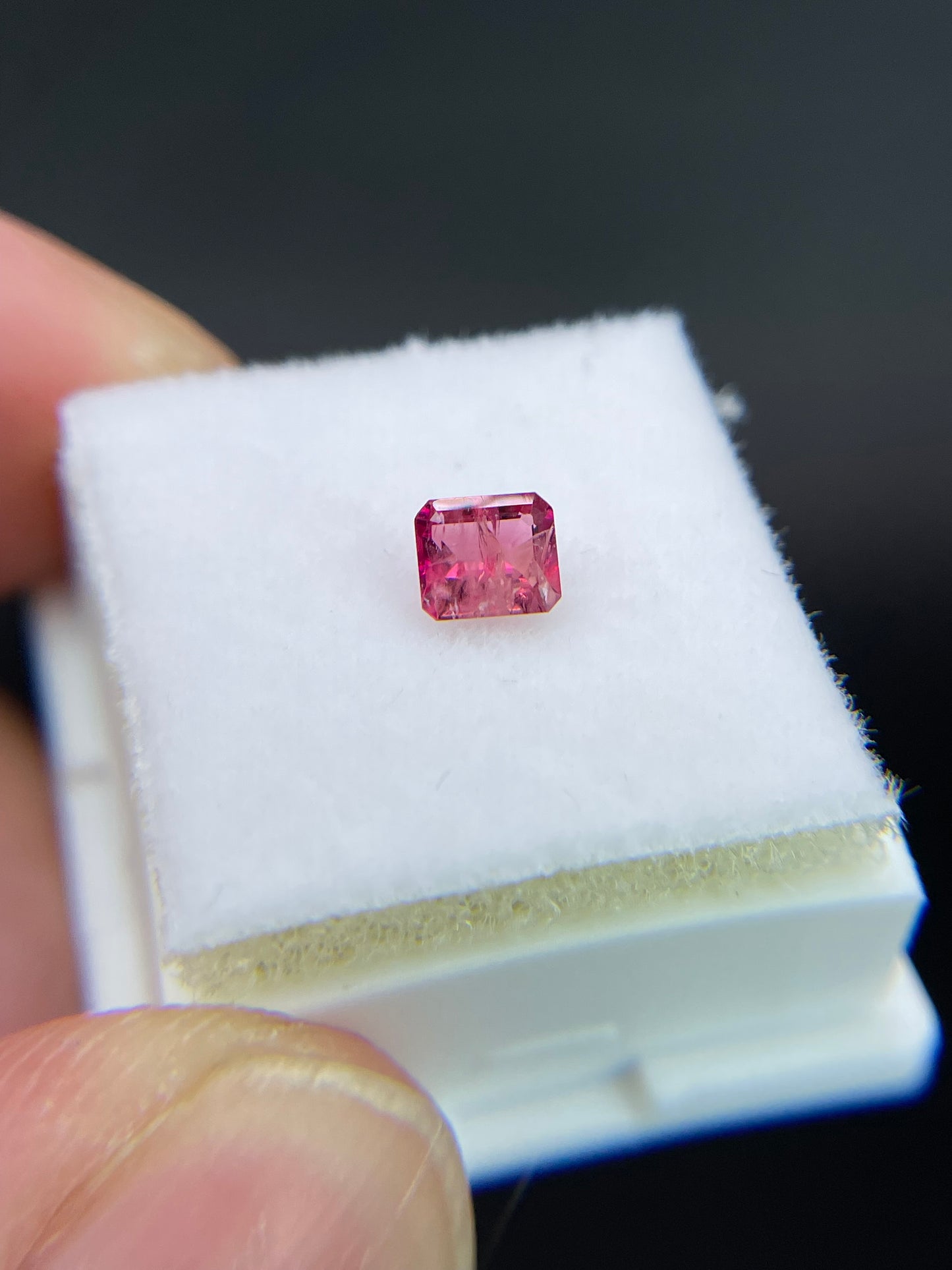 Red Beryl Gemstone, Emerald Cut, Utah