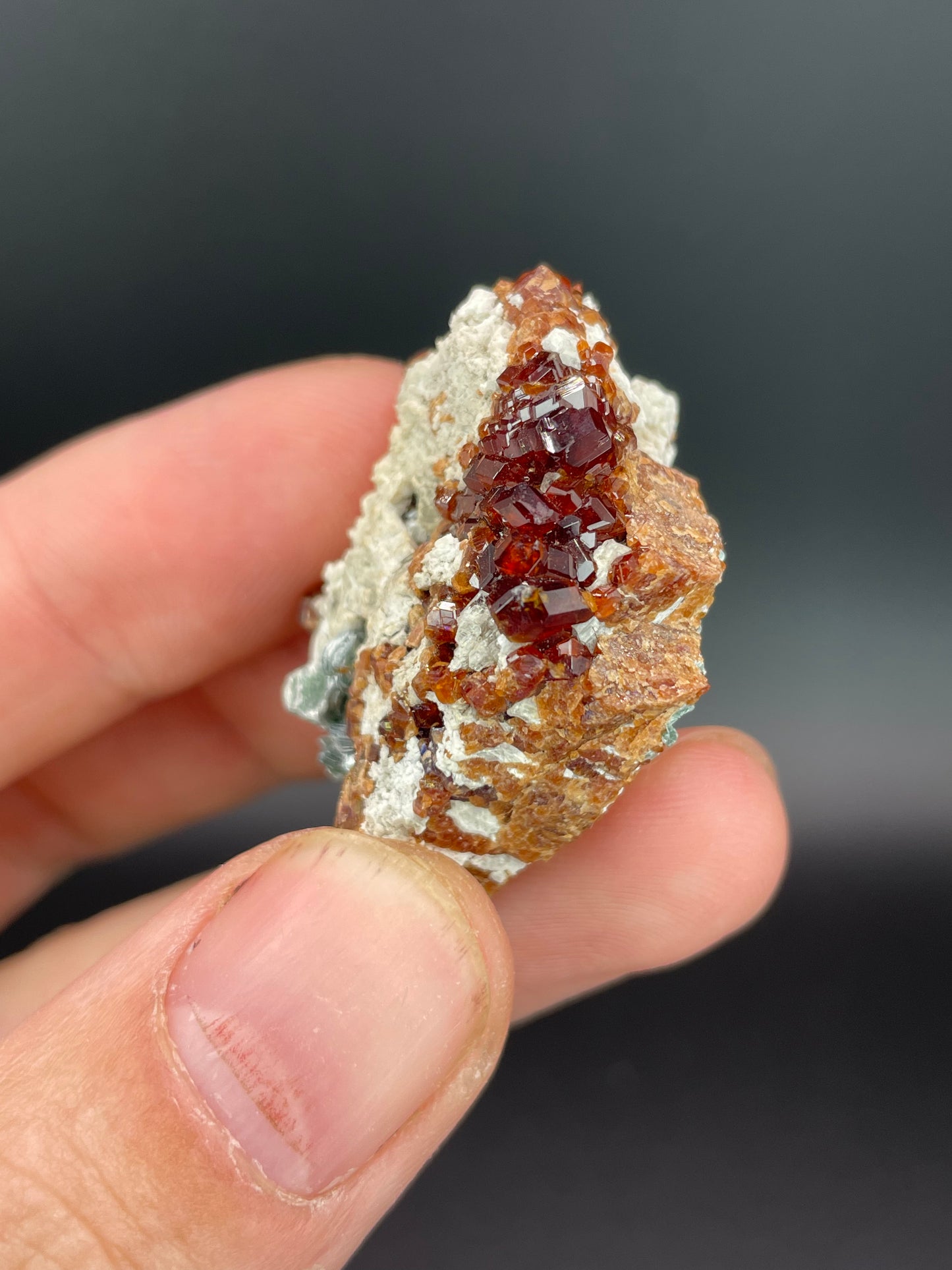 Hessonite garnet, Clinochlore, Valle d'Aosta, Italy