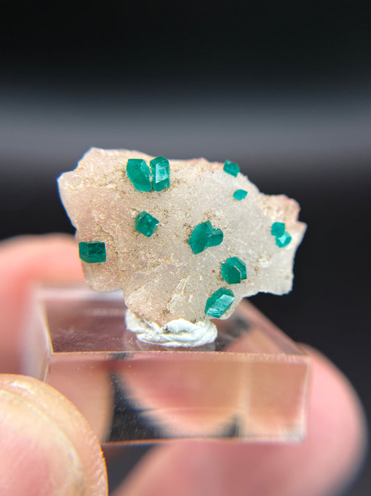 Dioptase on Quartz, Kunene Region, Namibia