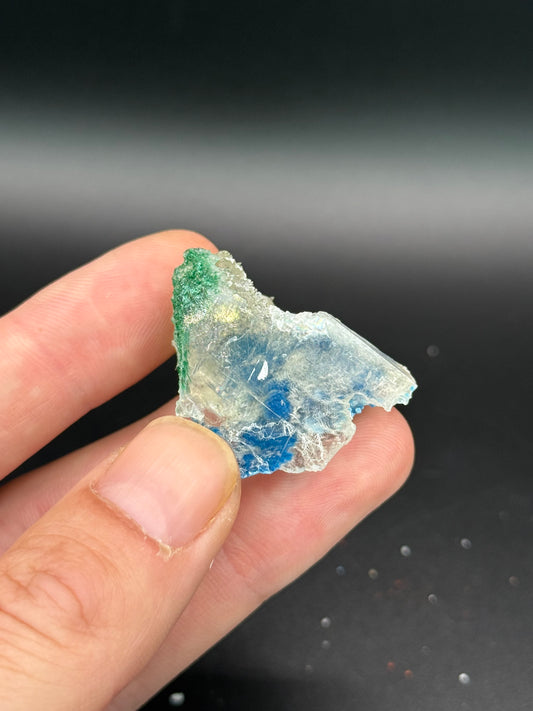 Calcite with Malachite and Shattuckite, Kunene Region, Namibia