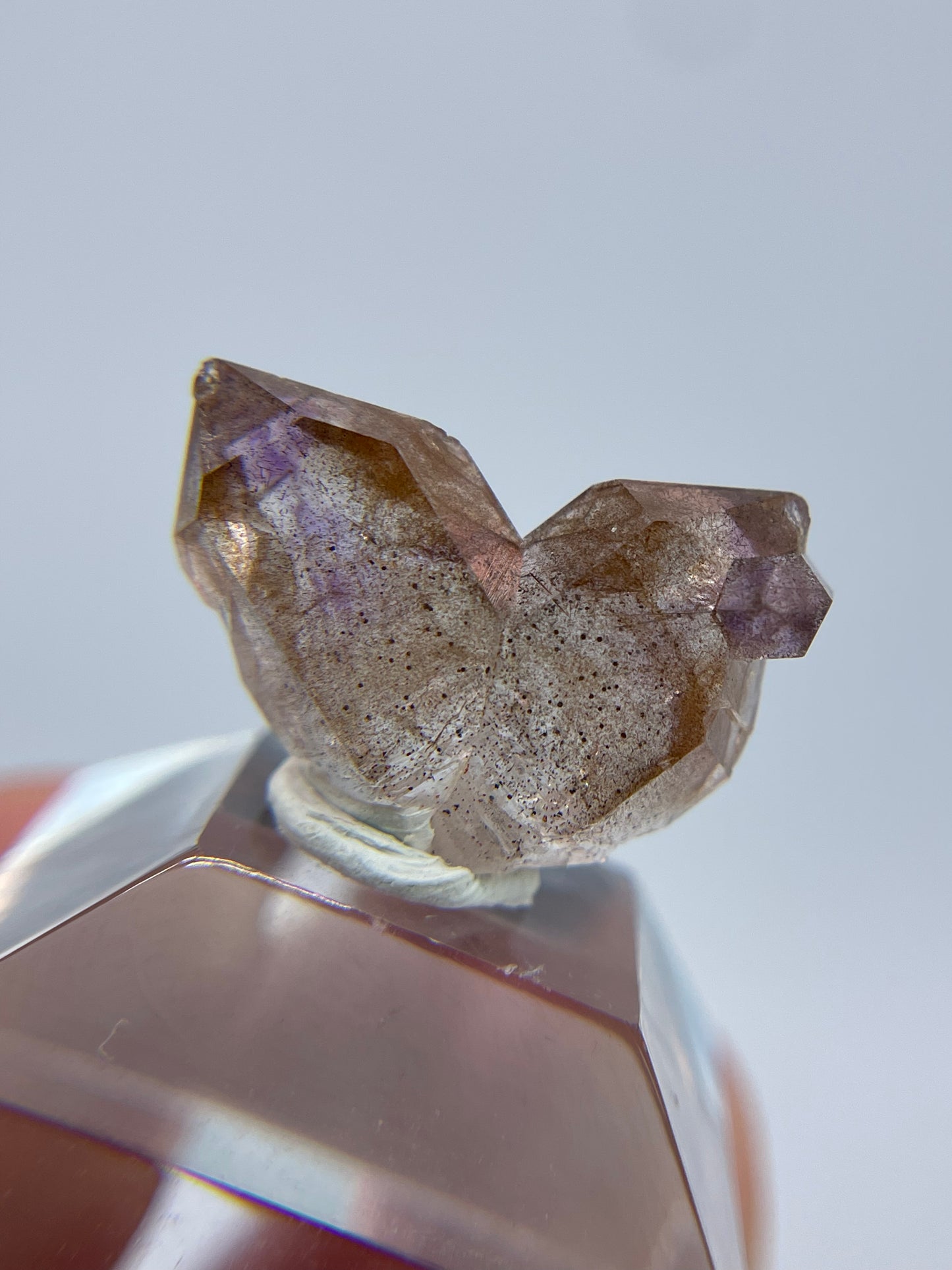 Amethyst Japan Law Twin with Hematite, Marovoalavo Mine, Andilamena, Madagascar