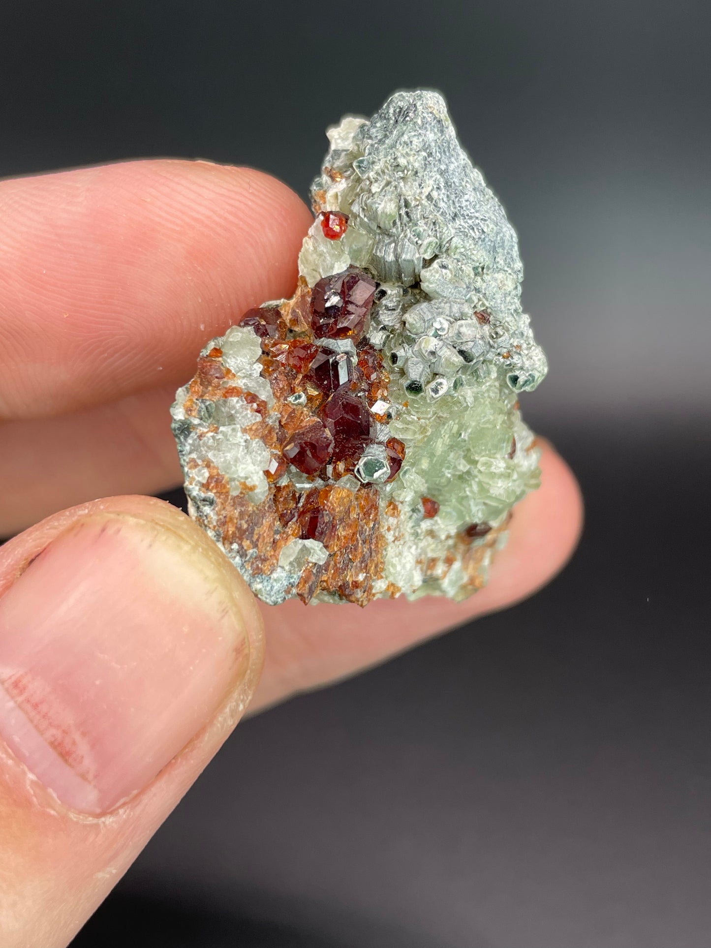 Hessonite garnet, Clinochlore, Diopside, Valle d'Aosta, Italy