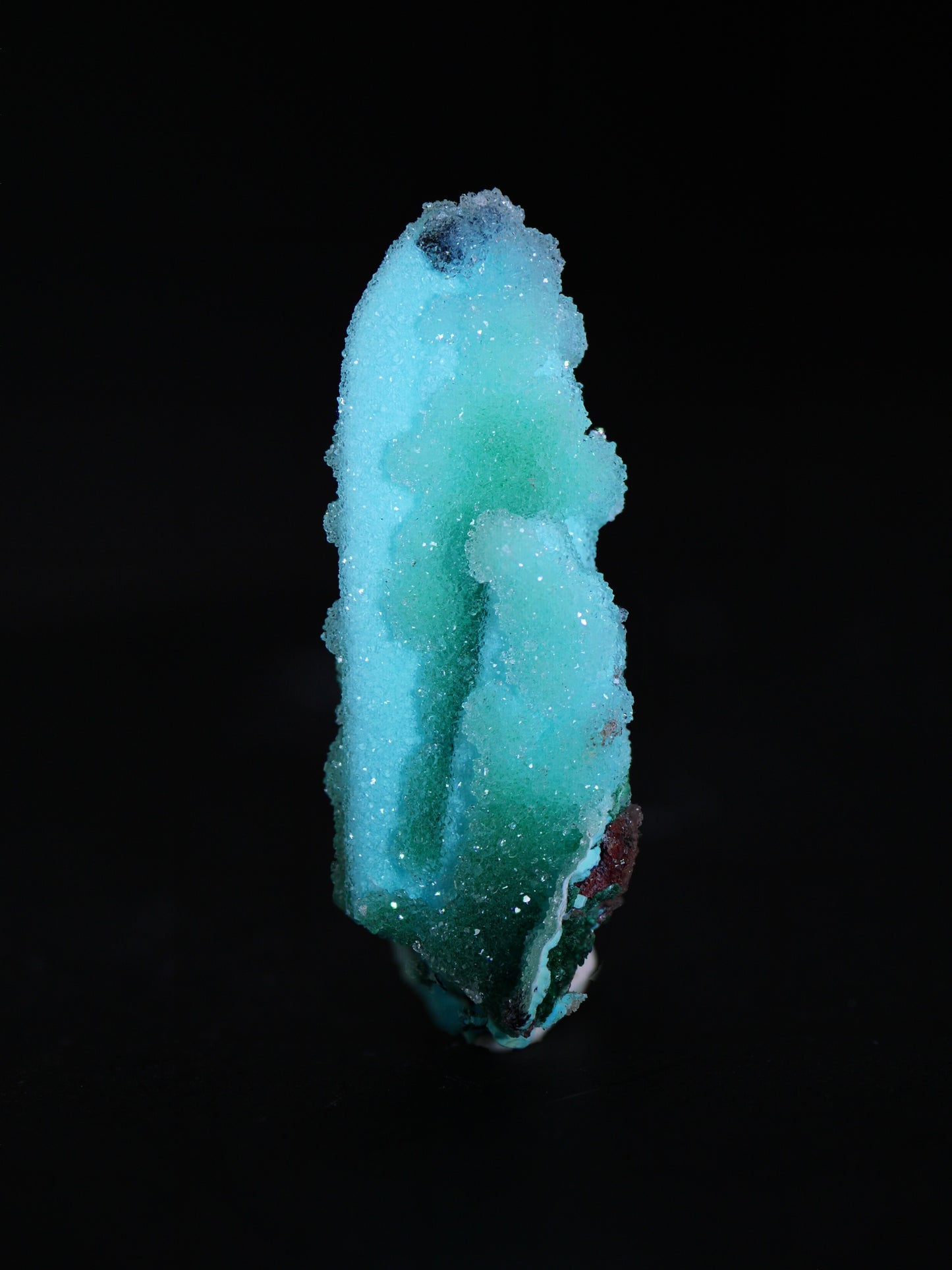 Quartz and Malachite on Chrysocolla Pseudomorph after Baryte, Lupoto Mine, Kakumba, Kipushi Territory, Haut-Katanga, DR Congo