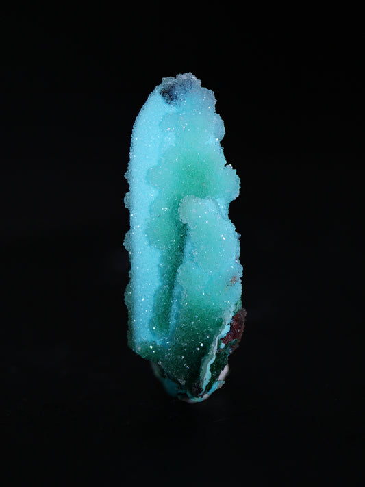 Quartz and Malachite on Chrysocolla Pseudomorph after Baryte, Lupoto Mine, Kakumba, Kipushi Territory, Haut-Katanga, DR Congo