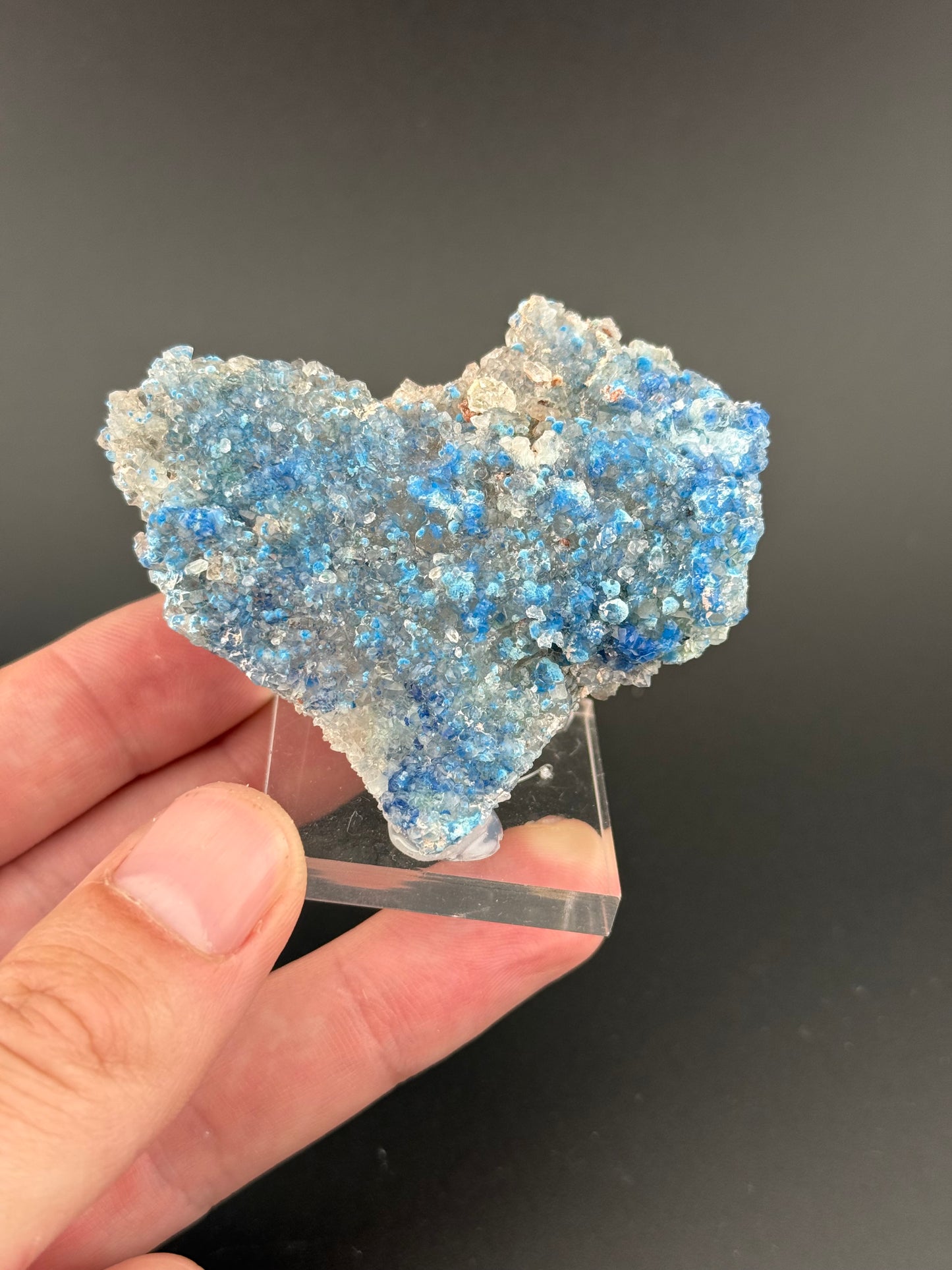 Shattuckite in Quartz, Milpillas Mine, Mexico