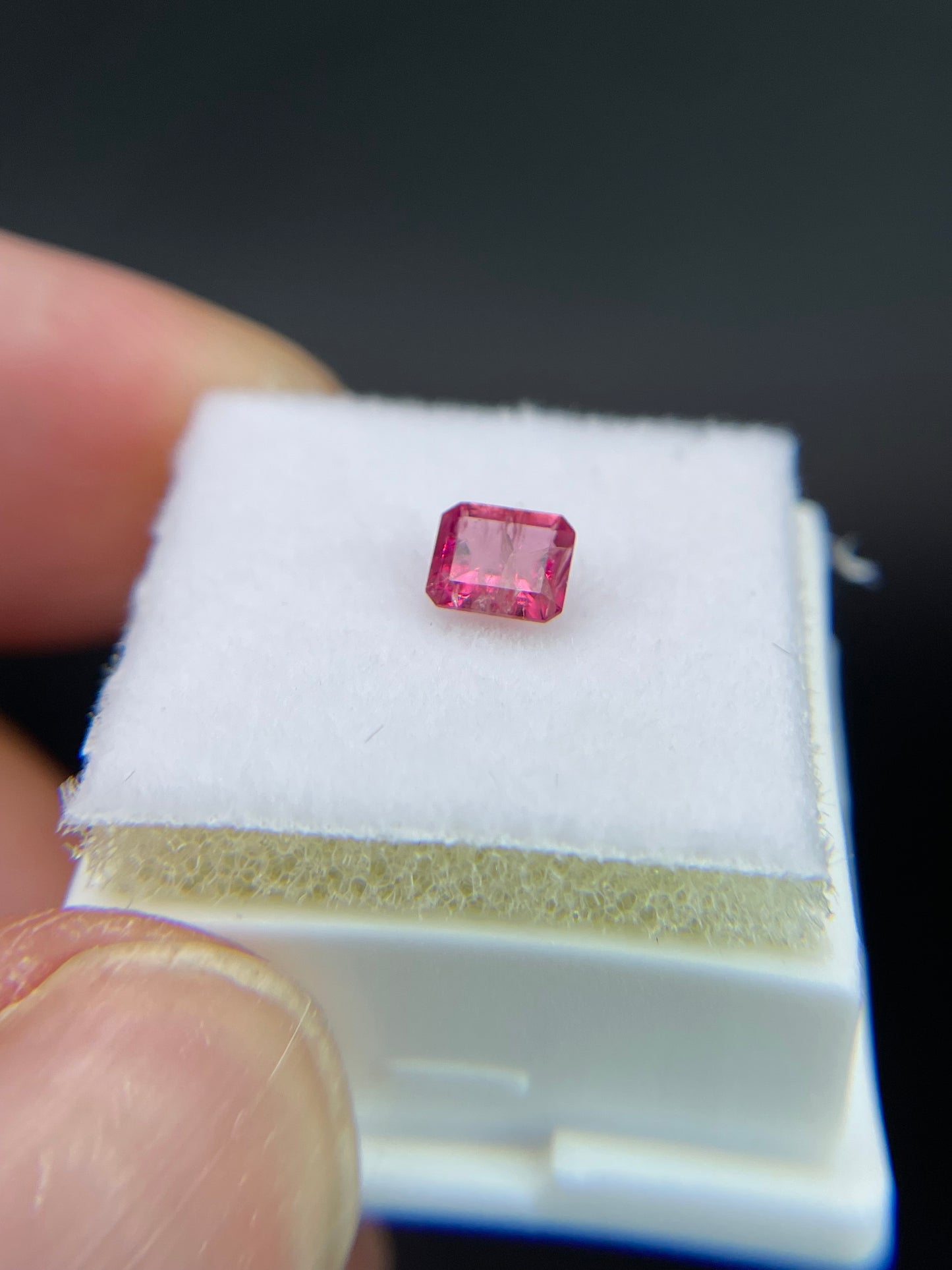 Red Beryl Gemstone, Emerald Cut, Utah