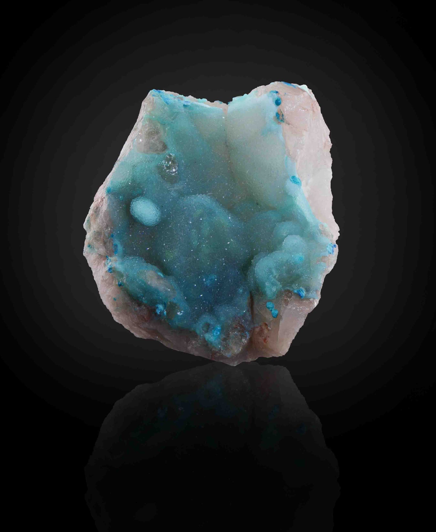 Chrysocolla on Quartz in Chalcedony, Kunene Region, Namibia