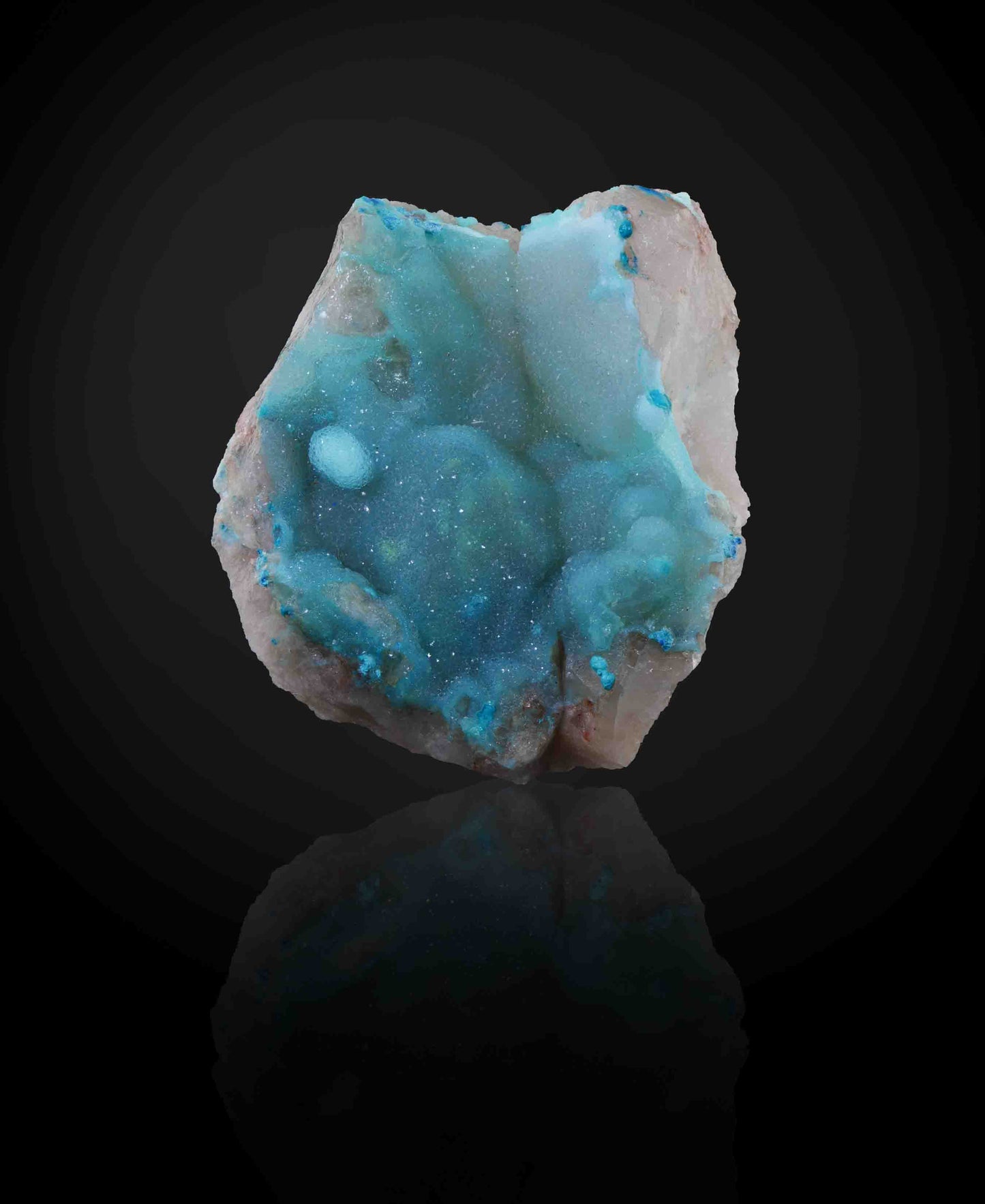 Chrysocolla on Quartz in Chalcedony, Kunene Region, Namibia