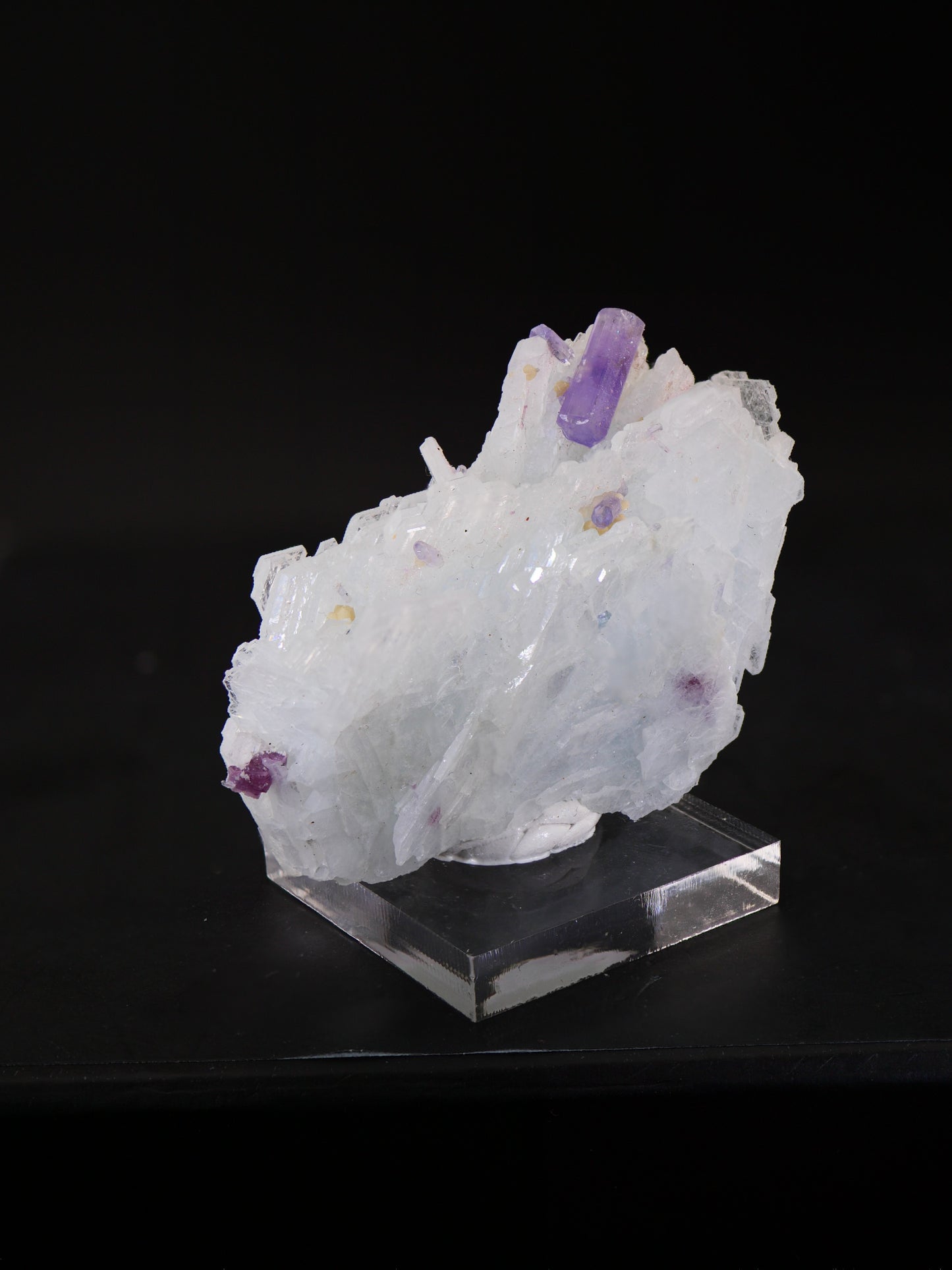 Fluorapatite on Cleavelandite, Pederneira mine, São José da Safira, Minas Gerais, Brazil