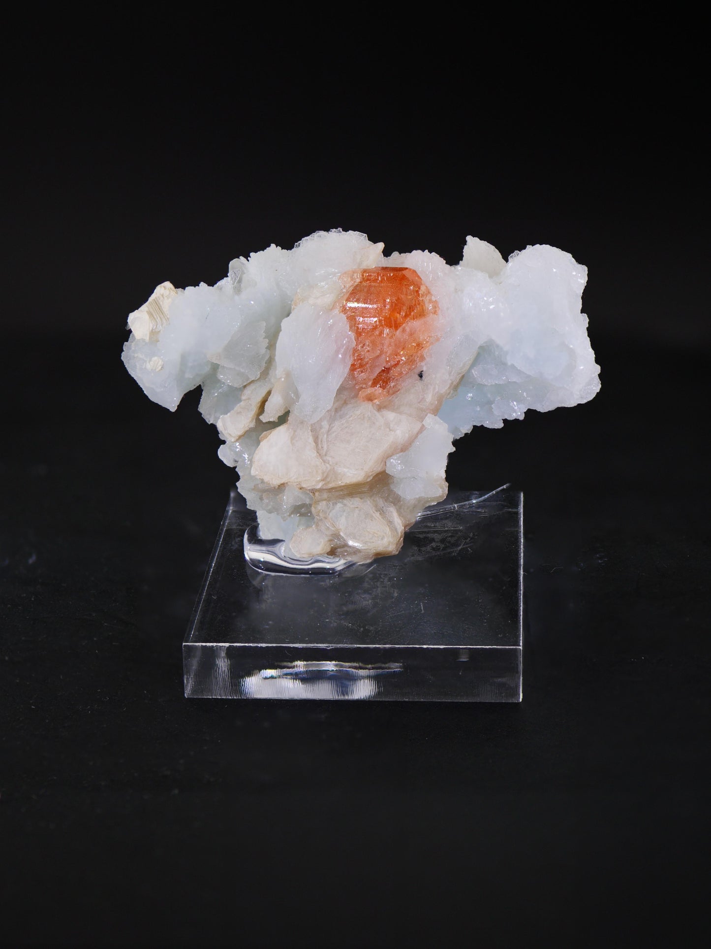 Spessartine Garnet on Cleavelandite, Little Three Mine, Ramona, San Diego County, California