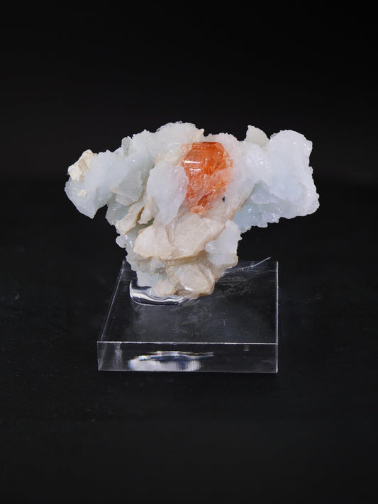 Spessartine Garnet on Cleavelandite, Little Three Mine, Ramona, San Diego County, California