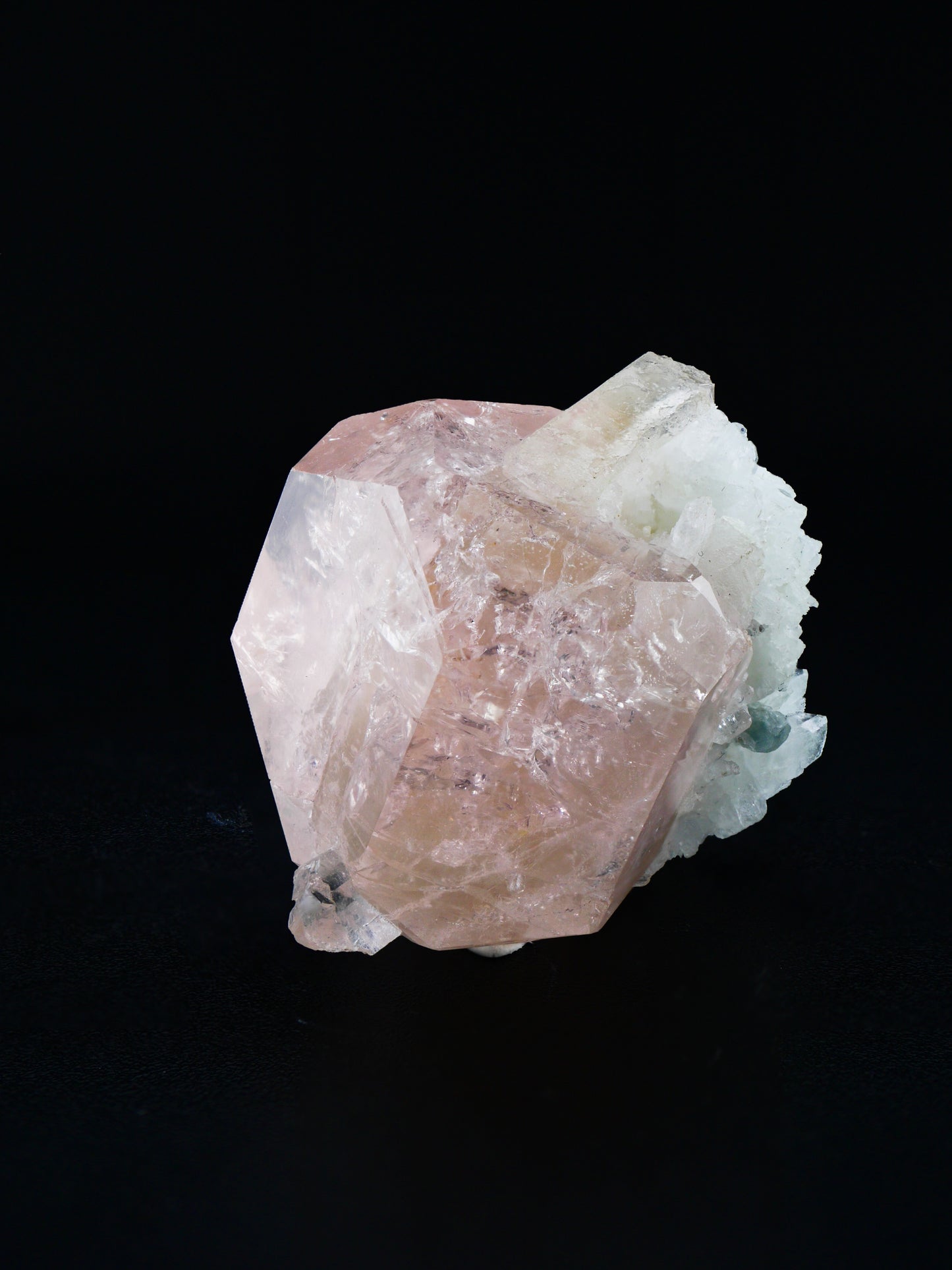 Morganite with Quartz and Apatite, Virgem da Lapa, Minas Gerais, Brazil