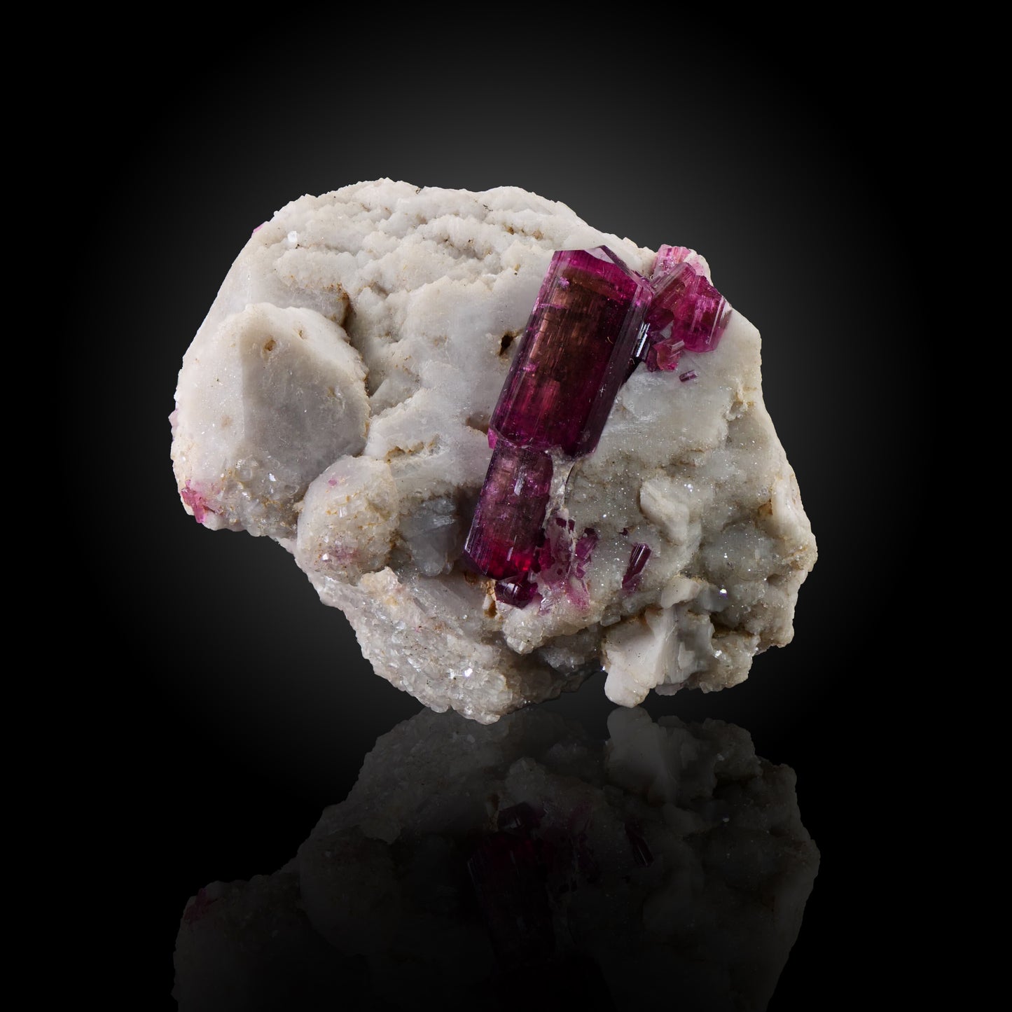 Liddicoatite on Feldspar, Manapa Pegmatite, Betafo, Madagascar