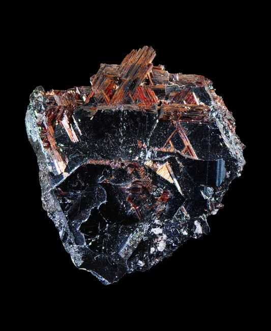Rutile on Hematite, Itremo, Ambatofinandrahana, Amoron'i, Madagascar
