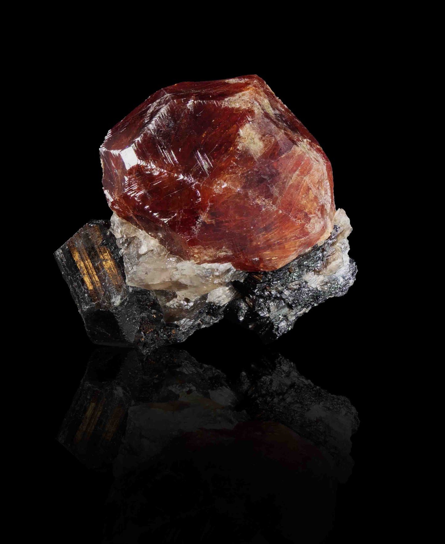 Spessartine on Schorl, Manjaka, Sahatany Valley, Ibity, Madagascar