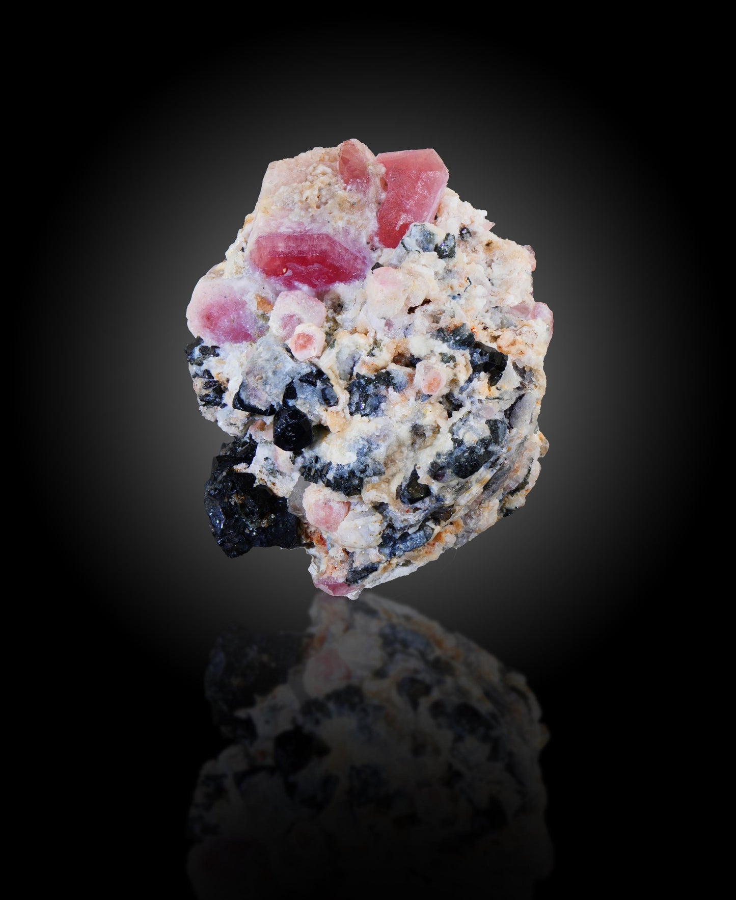 Pezzottaite, Smoky Quartz, and Tourmaline, Sakavalana mine, Ambatovita, Mandrosonoro area,  Amoron'i Mania Region, Fianarantsoa Province, Madagascar