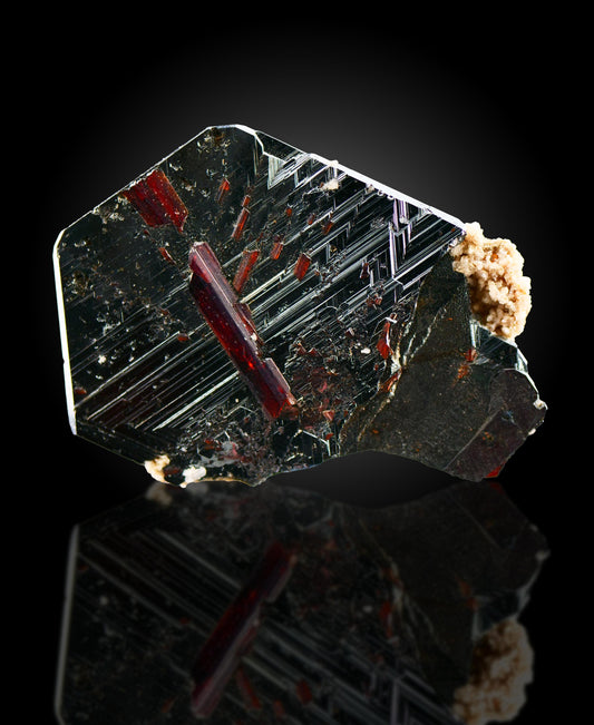 Rutile on Hematite, Cavradi gorge, Val Curnera, Tujetsch, Surselva Region, Grisons, Switzerland