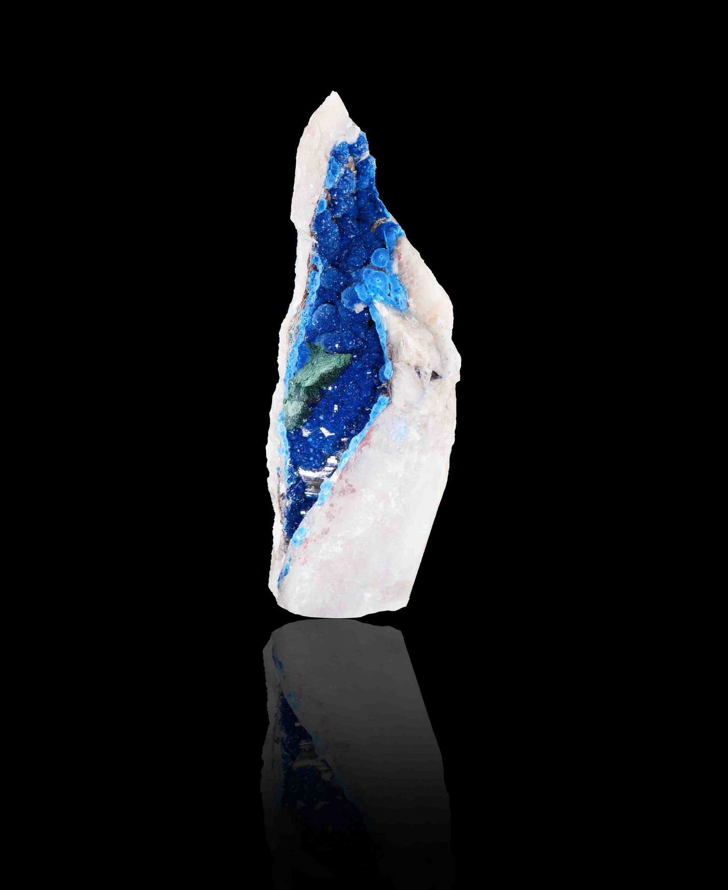 Shattuckite in Quartz with Malachite, Kunene Region, Namibia